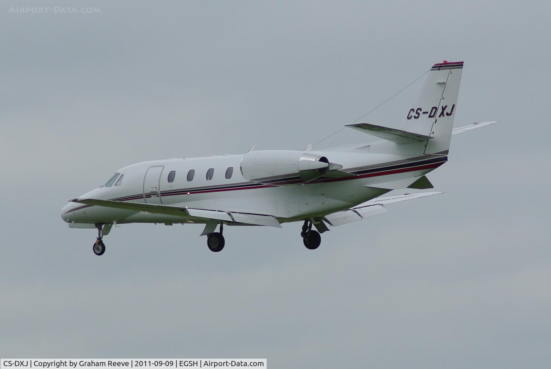 CS-DXJ, 2006 Cessna 560XL Citation Excel C/N 560-5627, About to touch down.