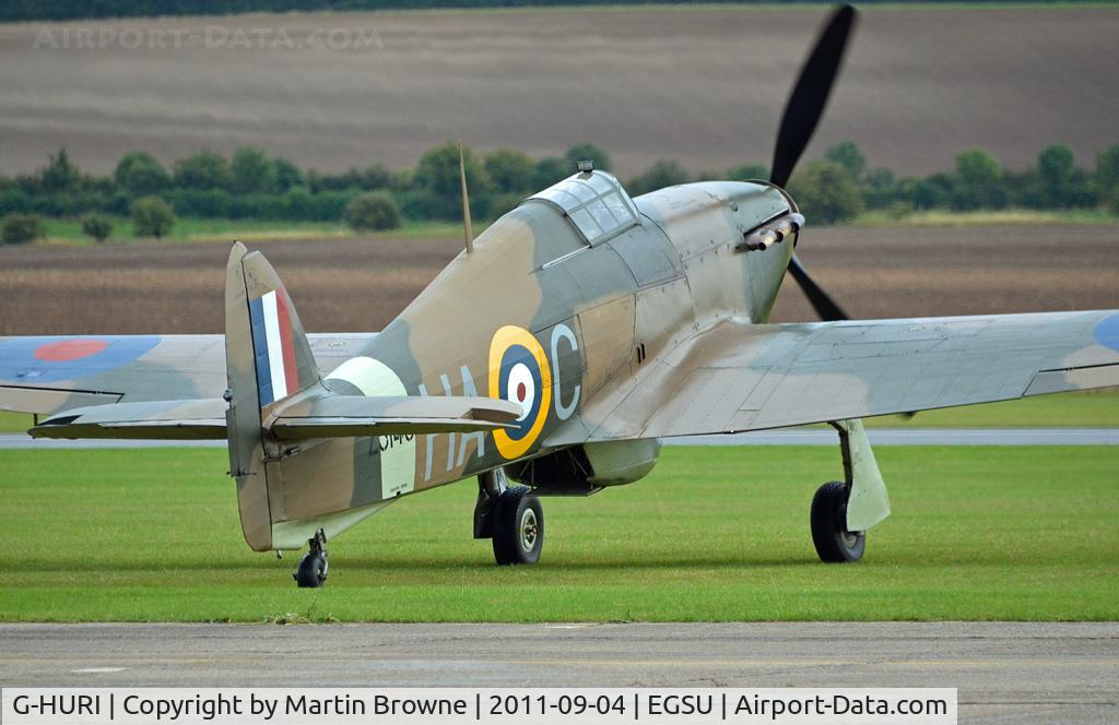 G-HURI, 1942 Hawker (CCF) Hurricane Mk12A C/N 72036, A DULL AND RAINY DAY AT DUXFORD