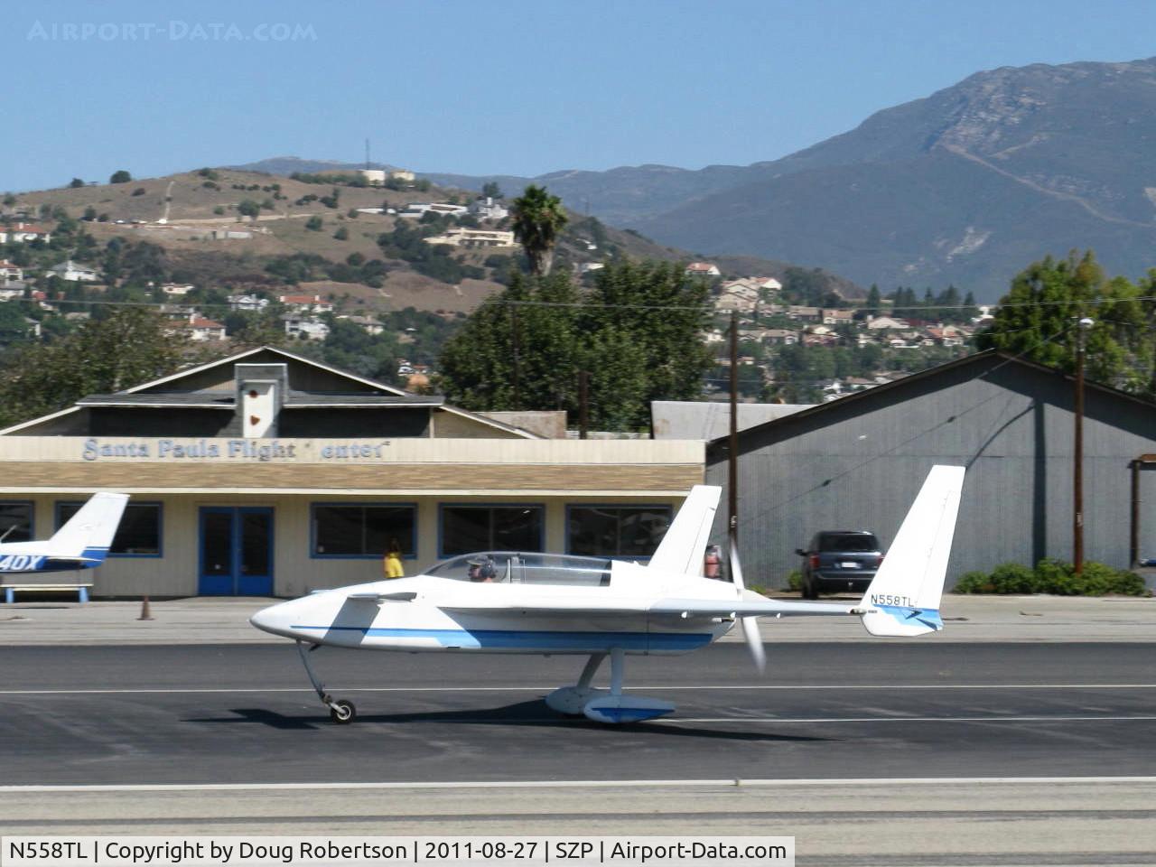 N558TL, 1989 Rutan Long-EZ C/N 1838L, 1989 Lally LONG EZ, Lycoming O-320 pusher, takeoff roll Rwy 22