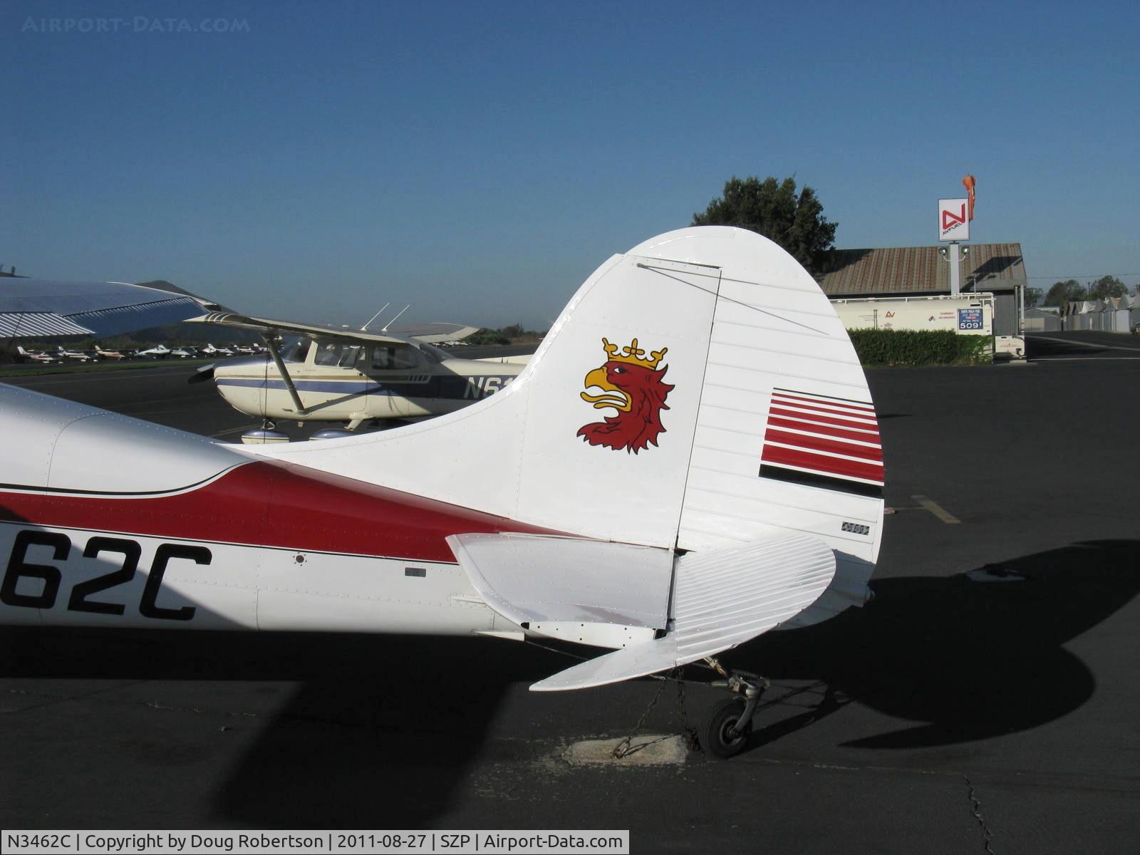 N3462C, 1954 Cessna 170B C/N 26505, 1954 Cessna 170B, Continental O-300 145 Hp, tail art