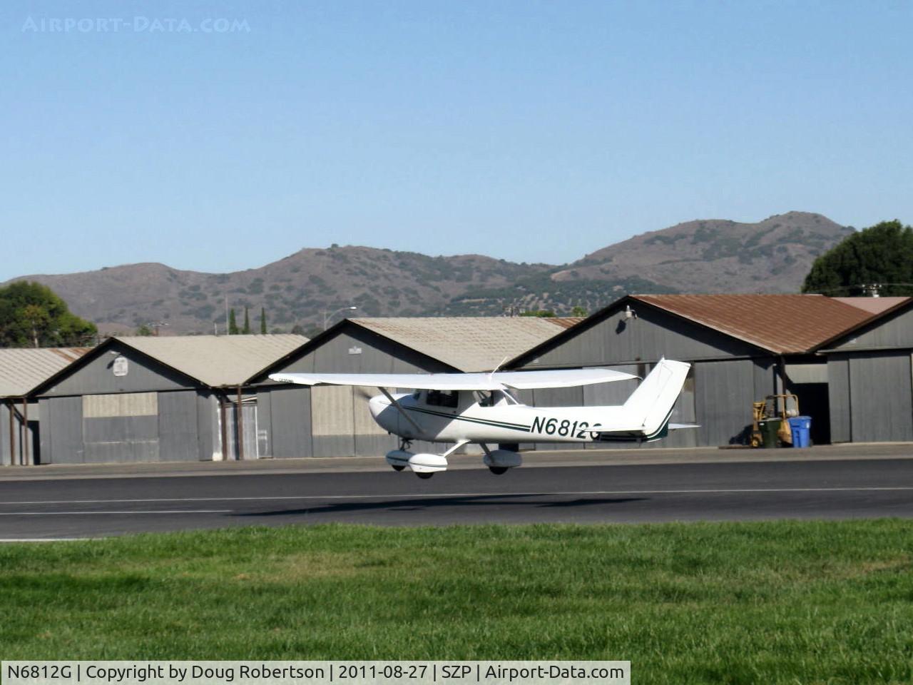 N6812G, 1970 Cessna 150L C/N 15072312, 1970 Cessna 150L, Continental O-200 100 Hp, takeoff Rwy 22