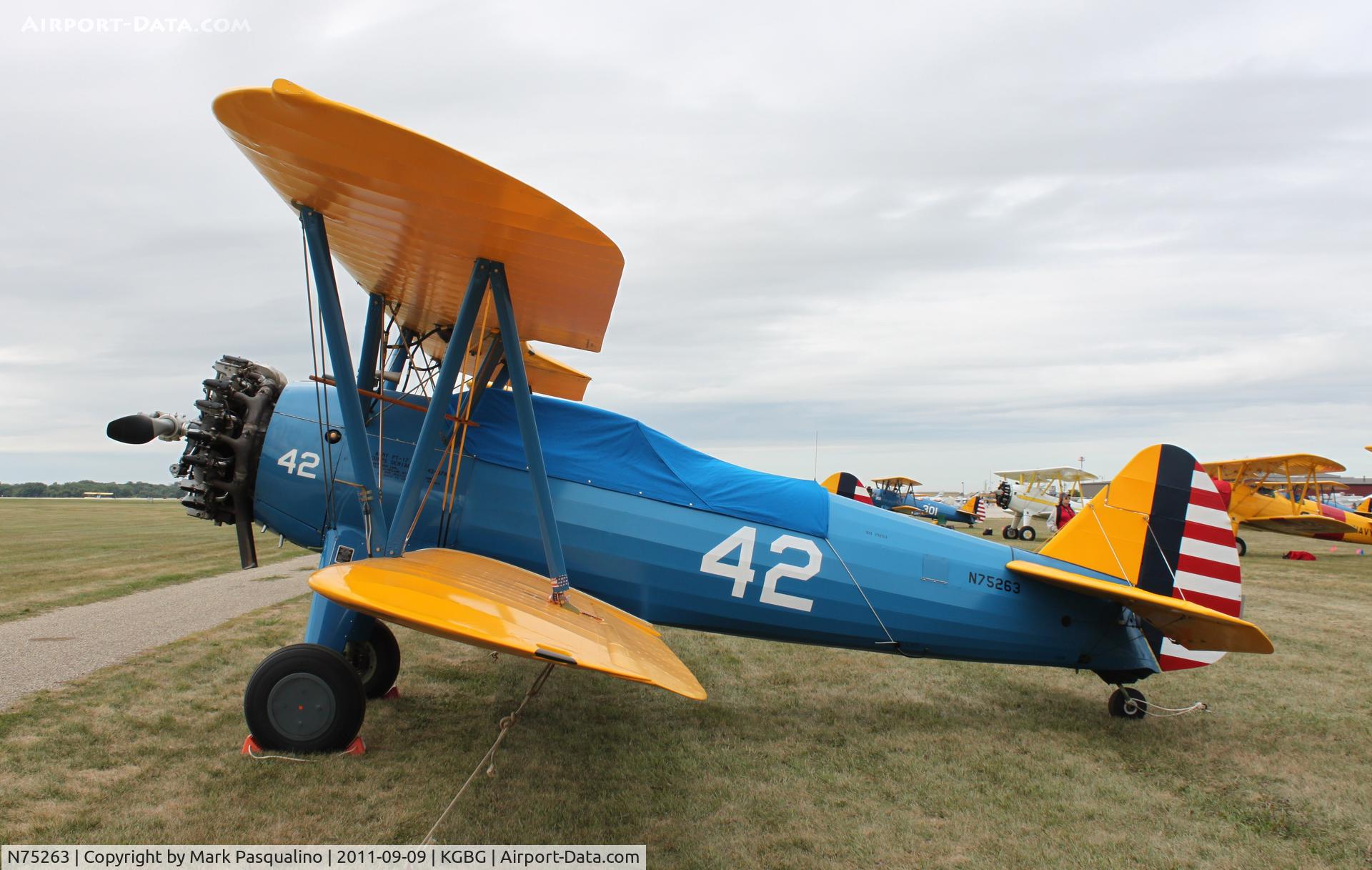 N75263, 1942 Boeing A75L300 C/N 75-3621, Stearman