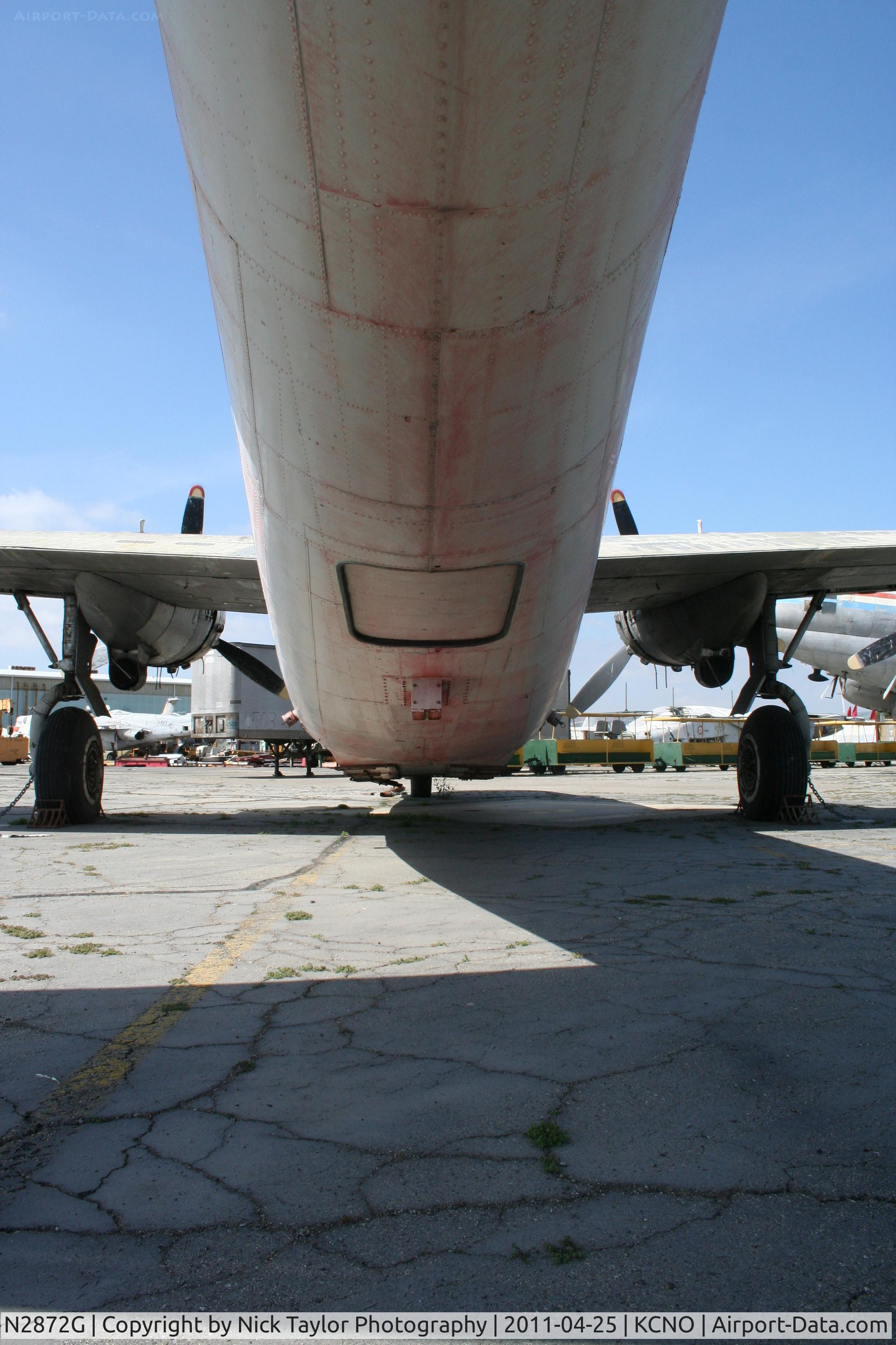 N2872G, 1945 Consolidated Vultee PB4Y-2 C/N 66300, Looking forward from the tail of Tanker 124
