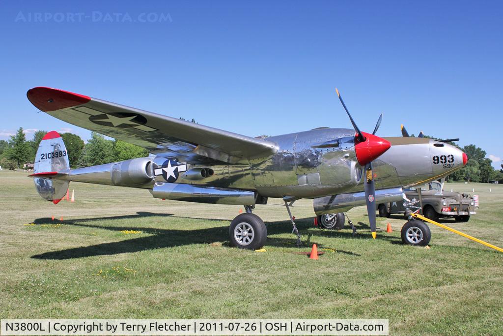 N3800L, 1945 Lockheed P-38L-5-LO Lightning C/N 422-8342, At 2011 Oshkosh - Museum