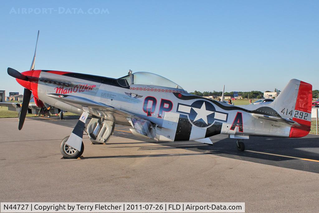 N44727, 1944 North American P-51D Mustang C/N 122-39198, At Fond Du Lac