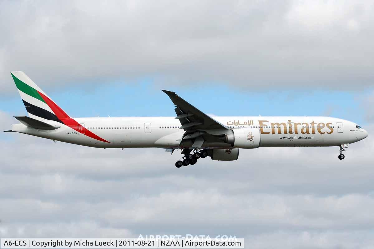 A6-ECS, 2009 Boeing 777-31H/ER C/N 38980, At Auckland
