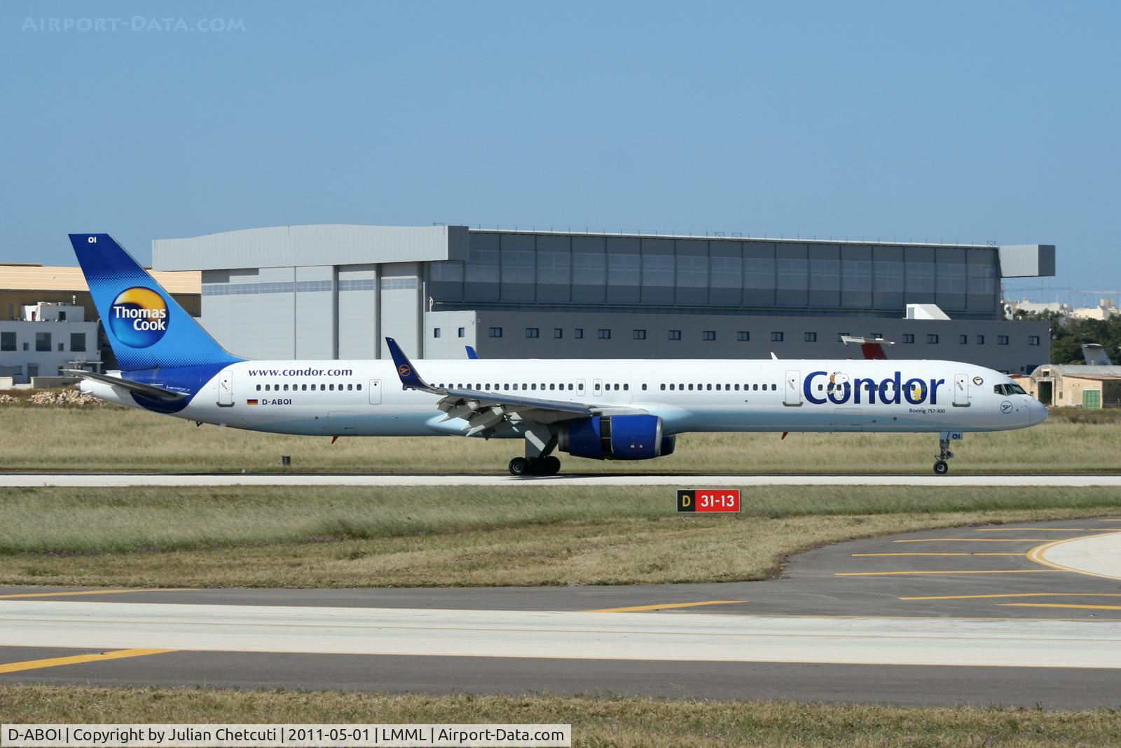 D-ABOI, 2000 Boeing 757-330 C/N 29018, Landing Runway 31