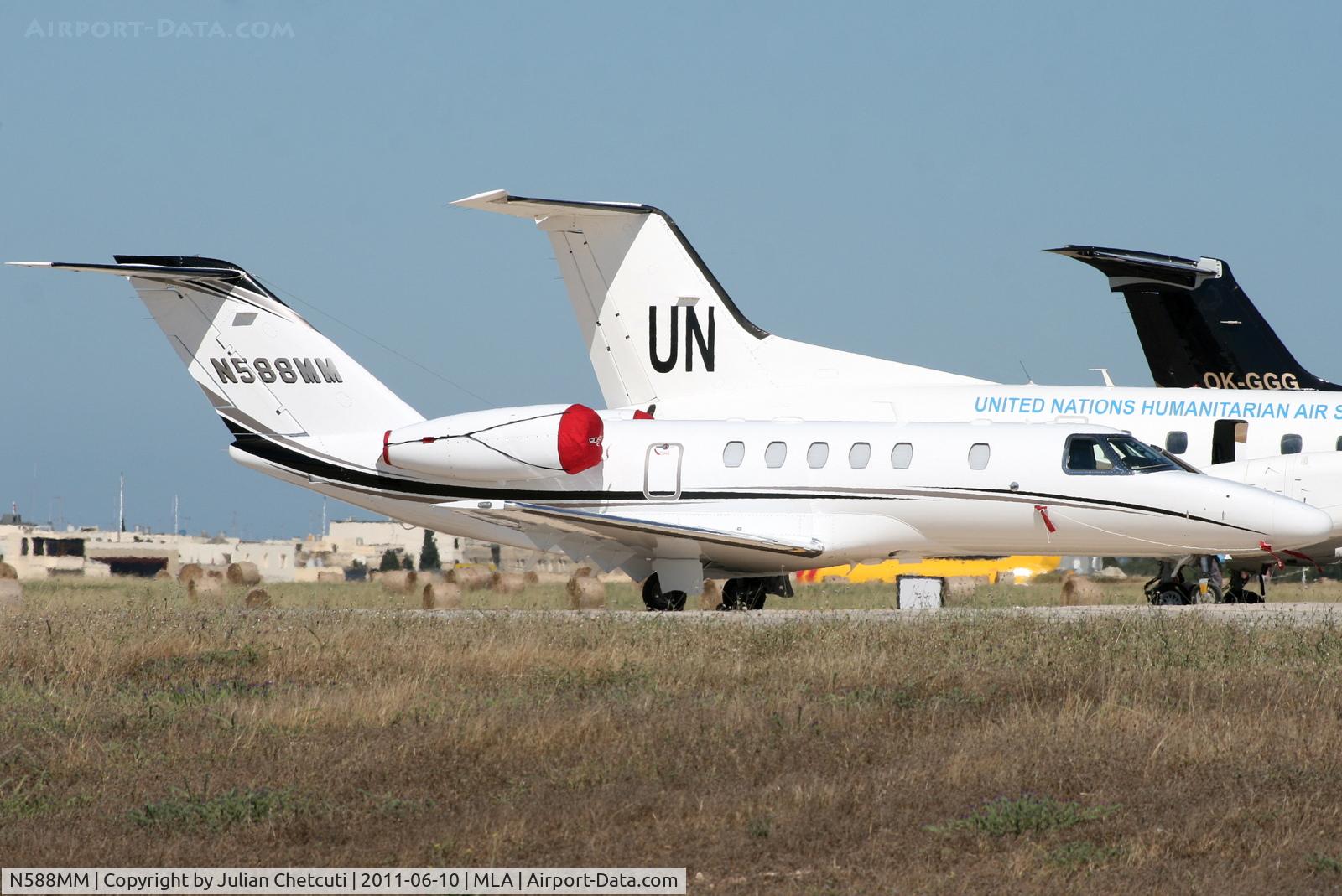 N588MM, 2011 Cessna 525C CitationJet CJ4 C/N 525C-0026, Parked at Park 4