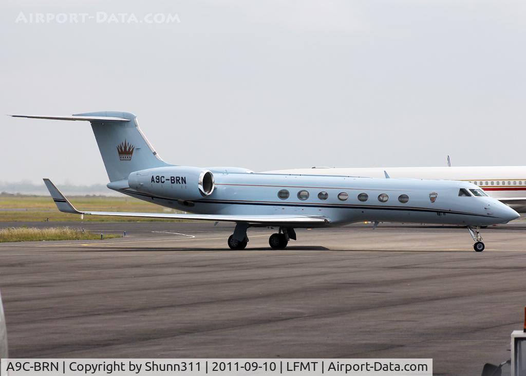 A9C-BRN, 2009 Gulfstream Aerospace GV-SP (G550) C/N 5242, Arriving from flight...