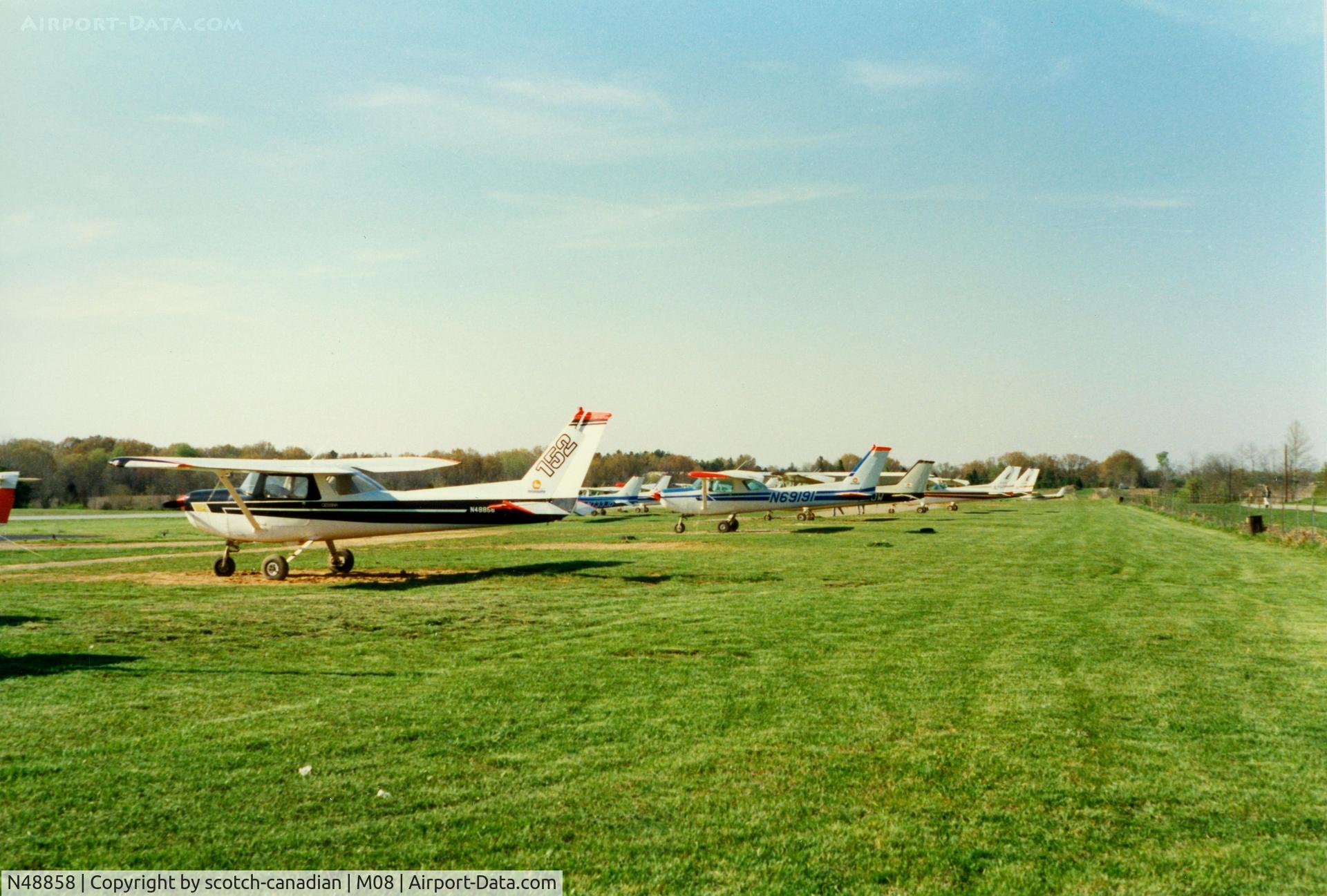 N48858, 1977 Cessna 152 C/N 15281007, 1977 Cessna 152 N48858 at Bolivar Aviation, William L. Whitehurst Field, Bolivar, TN - April 1989