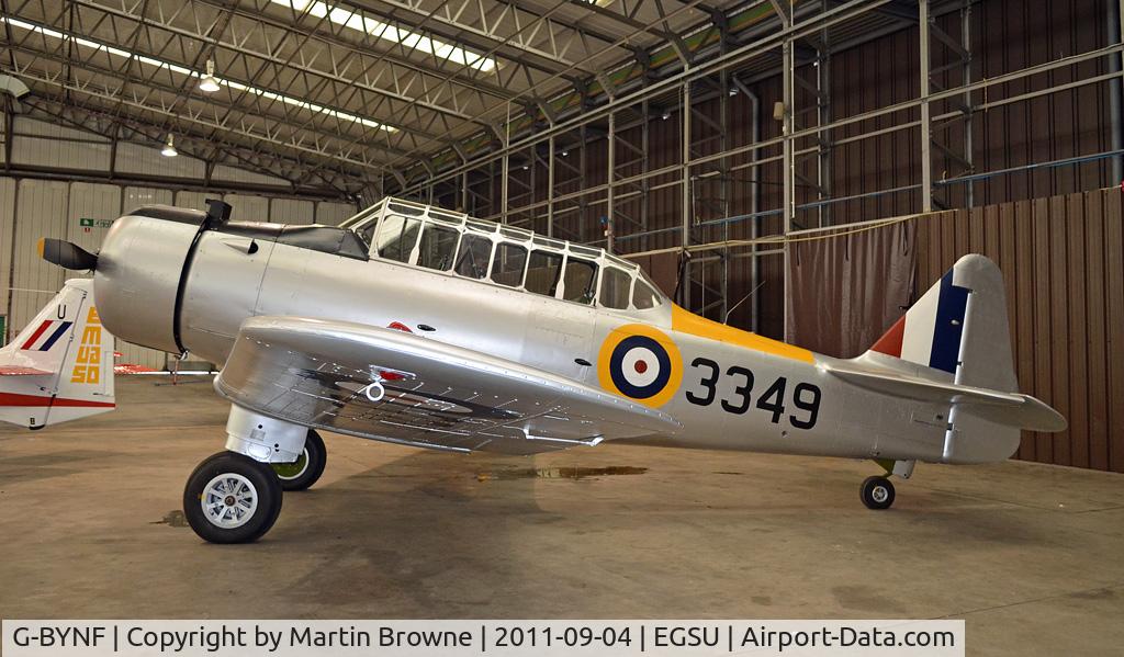 G-BYNF, 1939 North American NA-64 Yale C/N 64-2171, IN THE HANGAR AT DUXFORD