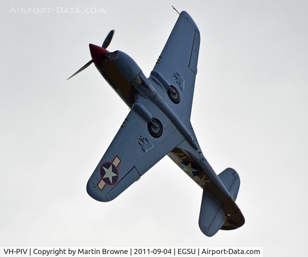VH-PIV, 1942 Curtiss P-40F Warhawk C/N 19503, DULL AND RAINY AT DUXFORD - RIGHT ON THE LONG END!