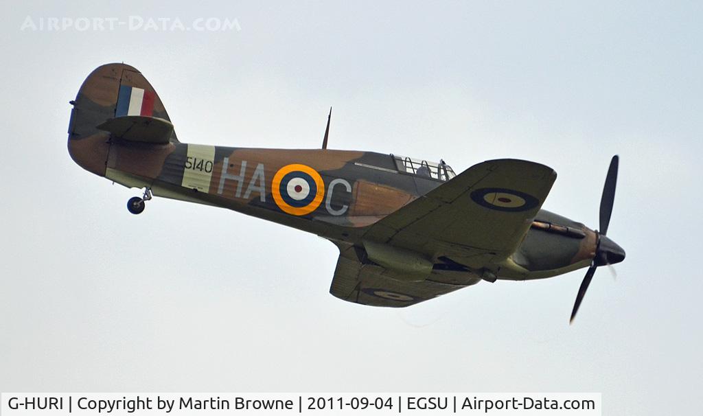 G-HURI, 1942 Hawker (CCF) Hurricane Mk12A C/N 72036, THE LONG END ON A VERY DULL AND RAINY DAY