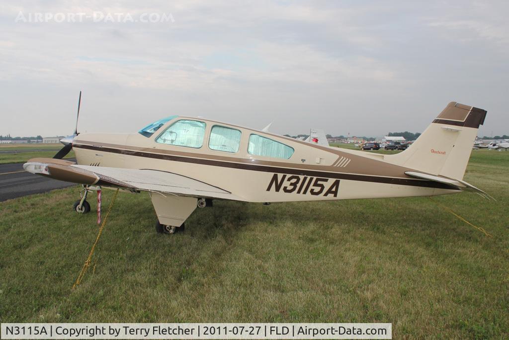 N3115A, 1987 Beech F33A Bonanza C/N CE-1194, At Fond Du Lac WI - during 2011 Oshkosh week