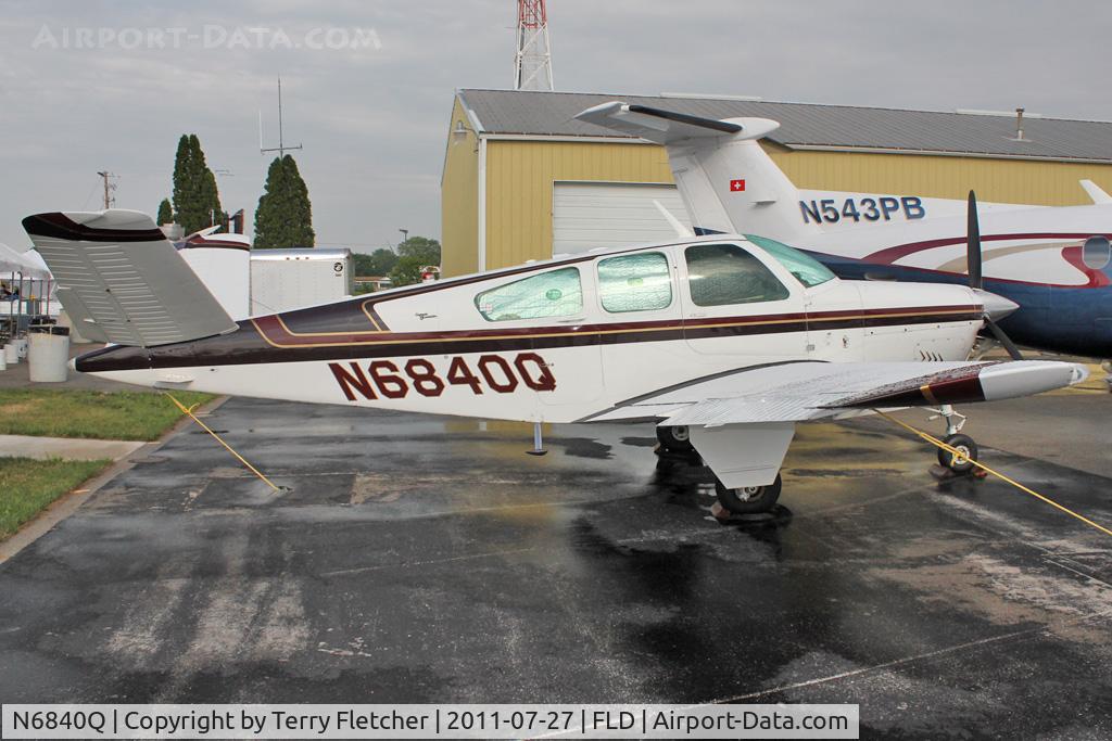 N6840Q, 1964 Beech S35 Bonanza C/N D-7445, At Fond Du Lac WI - during 2011 Oshkosh week