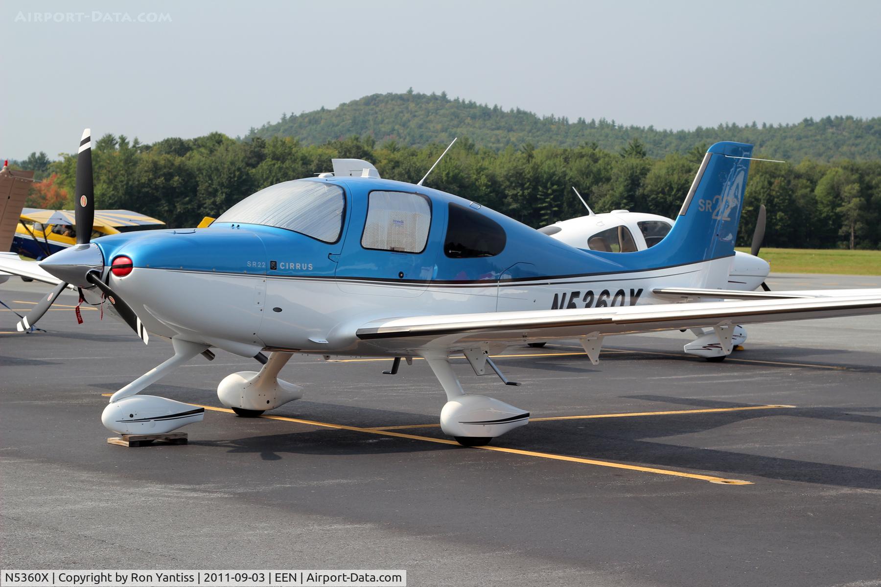 N5360X, 2011 Cirrus SR22 C/N 3762, Parked at Dillant-Hopkins Airport, Keene, NH