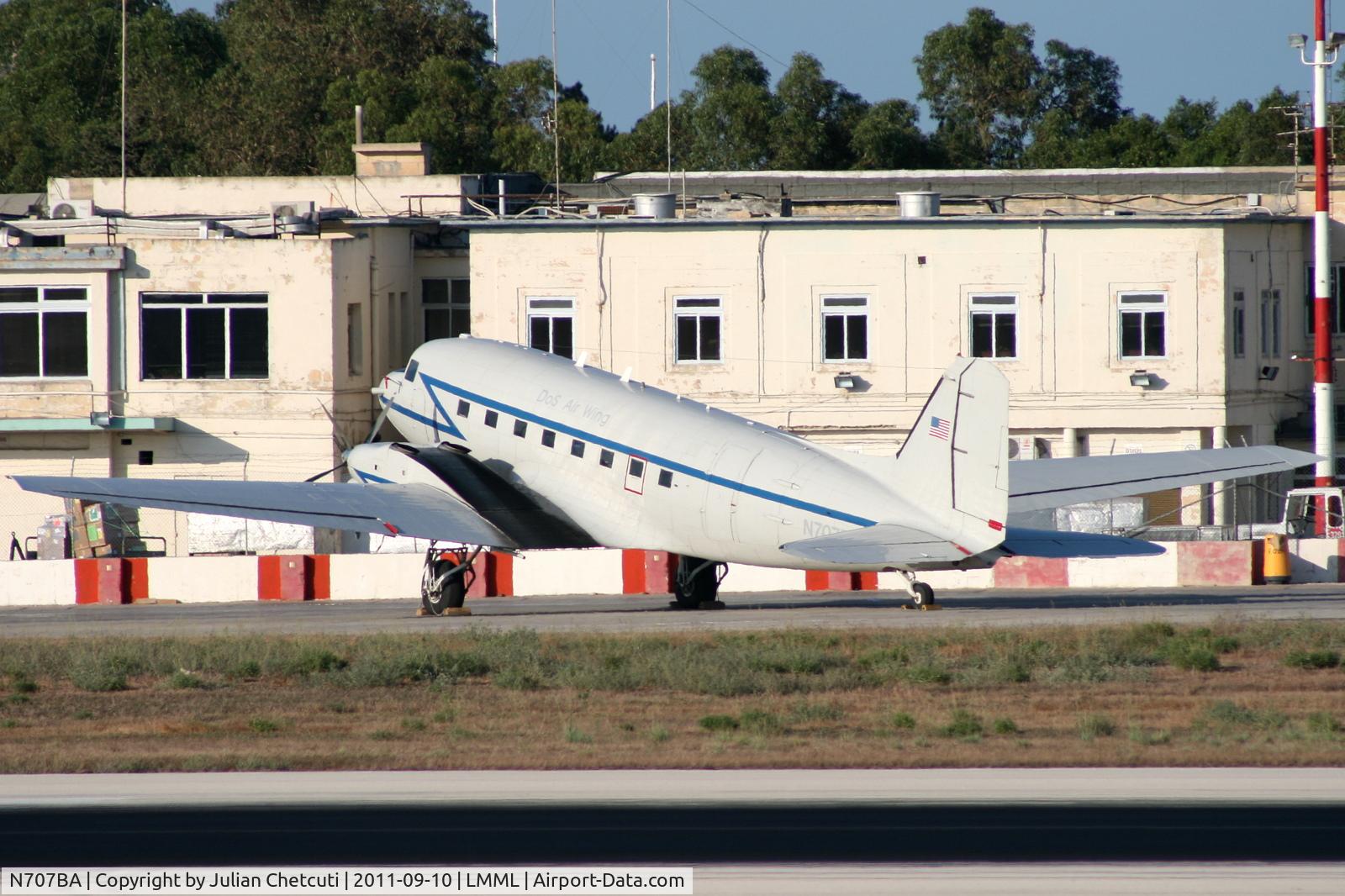 N707BA, 1945 Douglas DC3C-S1C3G (C-47B) C/N 16298 (44-76714), Parked at Apron 8