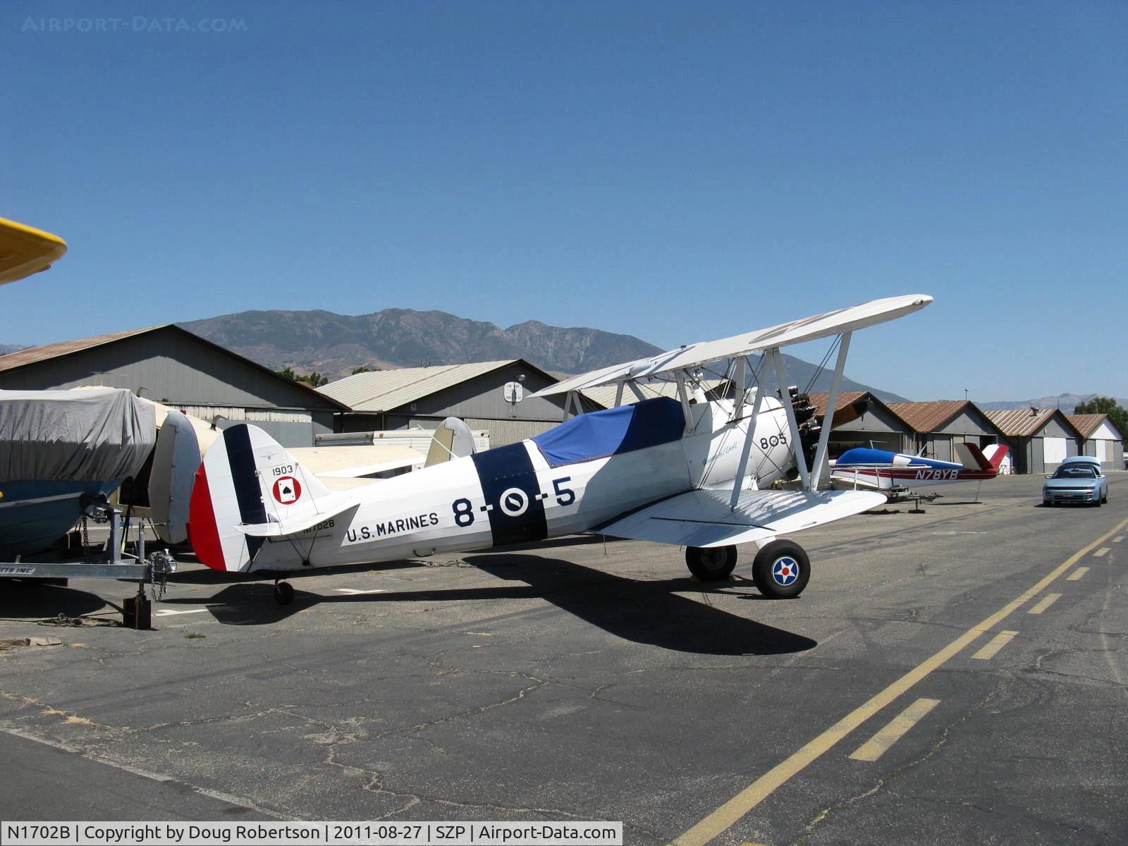 N1702B, 1942 Boeing PT-13D Kaydet (E75) C/N 75-5903, 1942 Boeing Stearman PT-13D 'Ruthies Doll', Continental W670 220 Hp