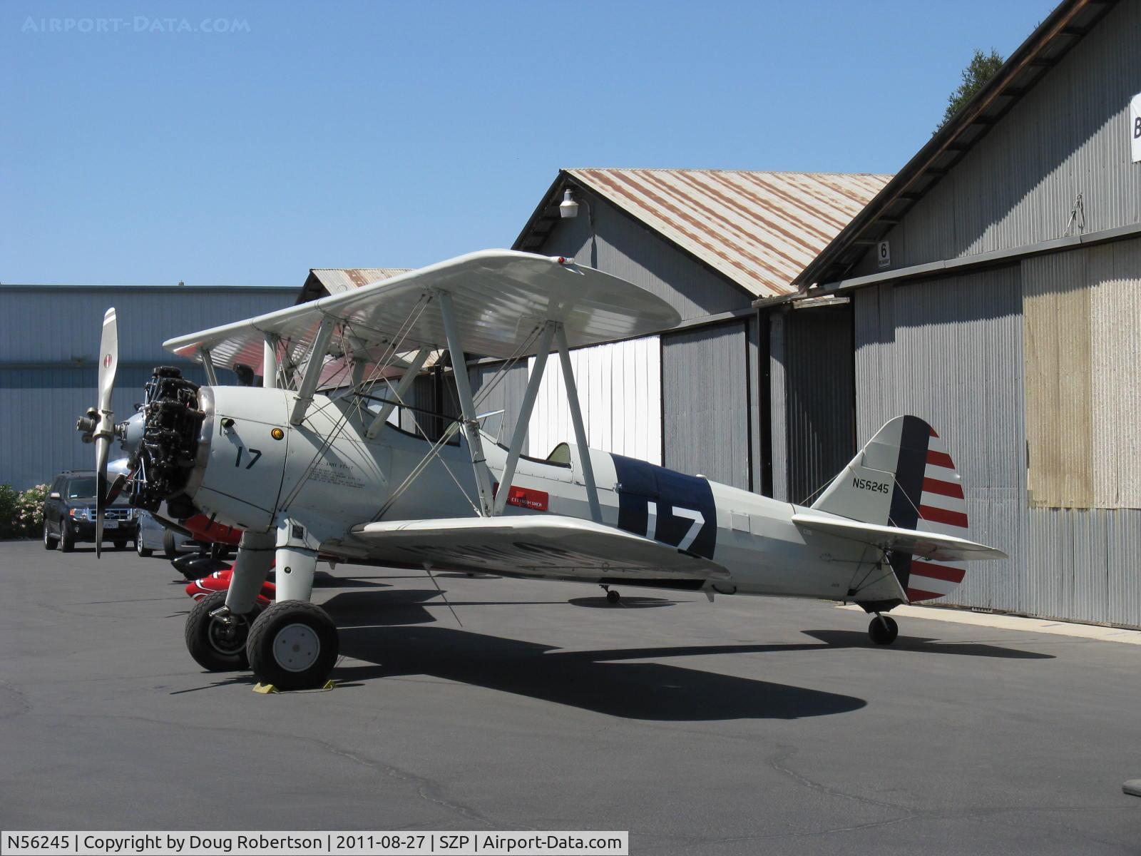 N56245, 1941 Boeing A75N1(PT17) C/N 75-4284, 1942 Boeing Stearman A75N1 (PT-17), Jacobs R755-B2M 275 Hp upgrade from original Continental W670 220 Hp