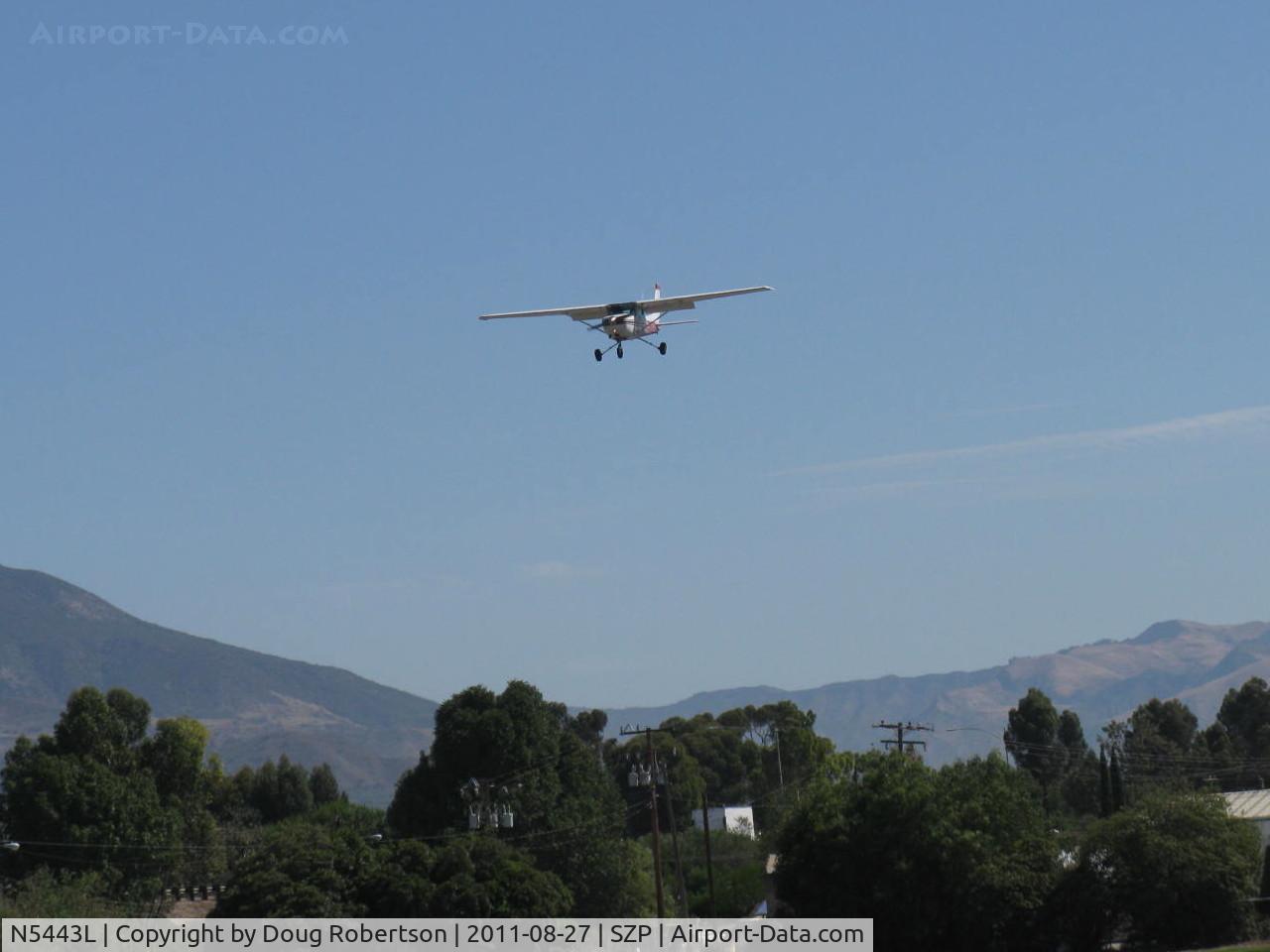 N5443L, 1980 Cessna 152 C/N 15284315, 1980 Cessna 152 II, Lycoming O-235 110 Hp, on final rwy 22