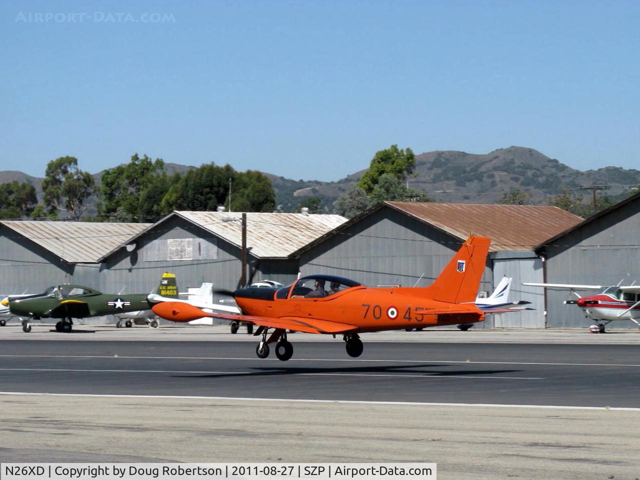 N26XD, 1987 SIAI-Marchetti F-260C C/N 40-016, 1987 SIAI Marchetti F.260C, Lycoming O-540-B4A5 260 Hp, landing Rwy 22