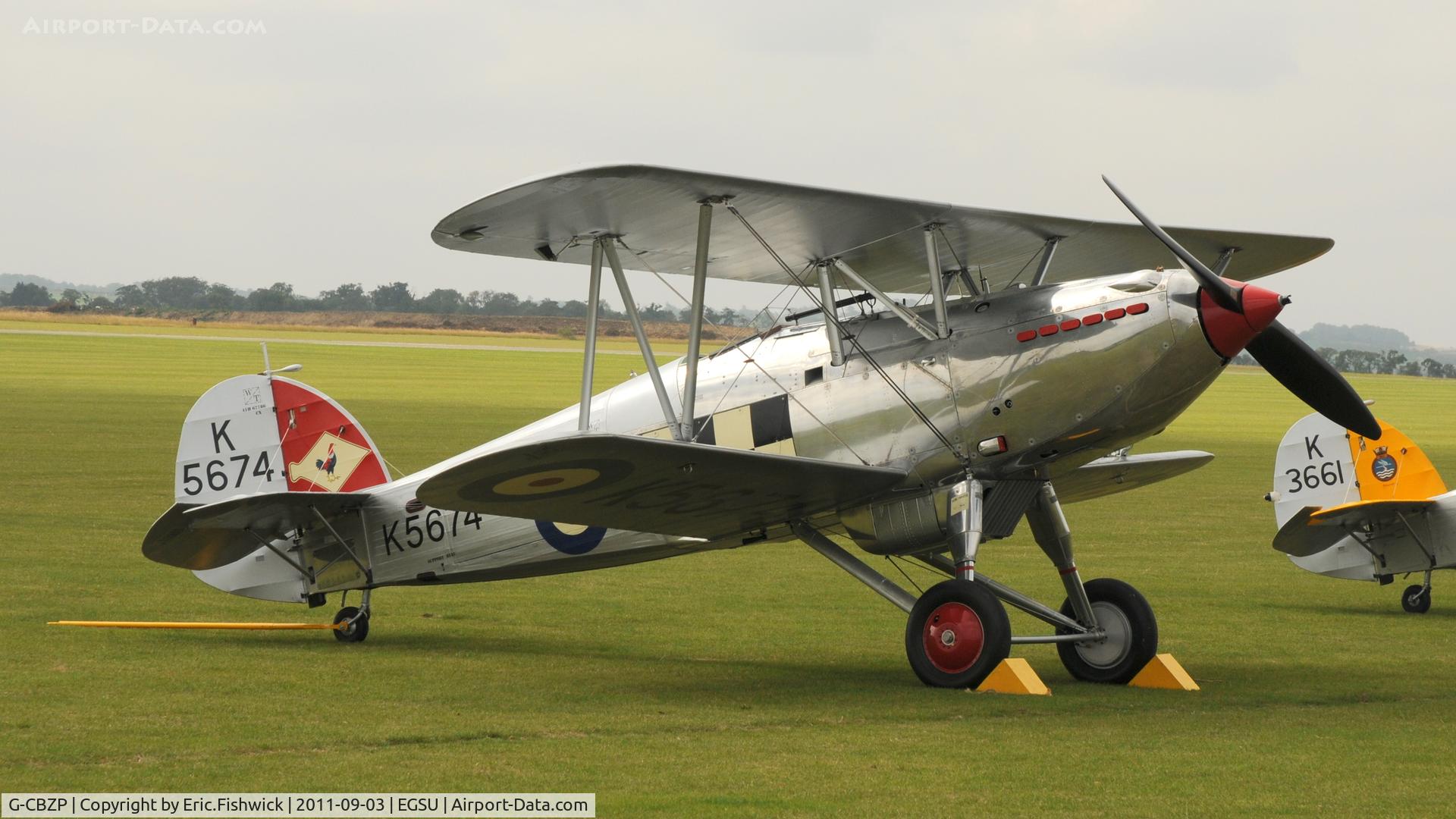 G-CBZP, 1935 Hawker Fury 1 C/N 41H-67550, 3. K5674 (Historic Aircraft Collection) with the paint scheme of 43 Sqn. 'Fighting Cocks' at The Duxford Air Show, September 2011 