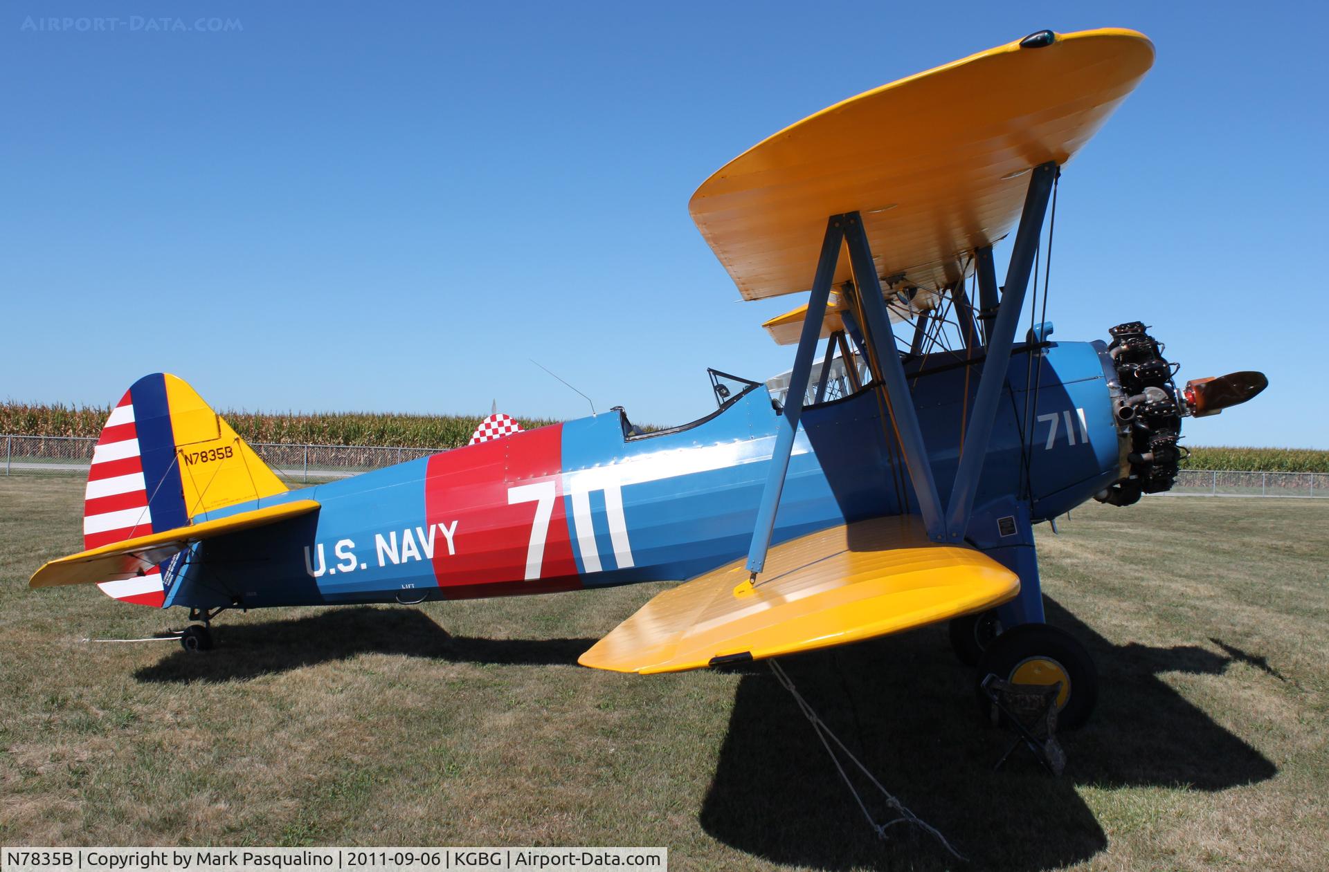 N7835B, Boeing A75N1(PT17) C/N 75-4587, Stearman