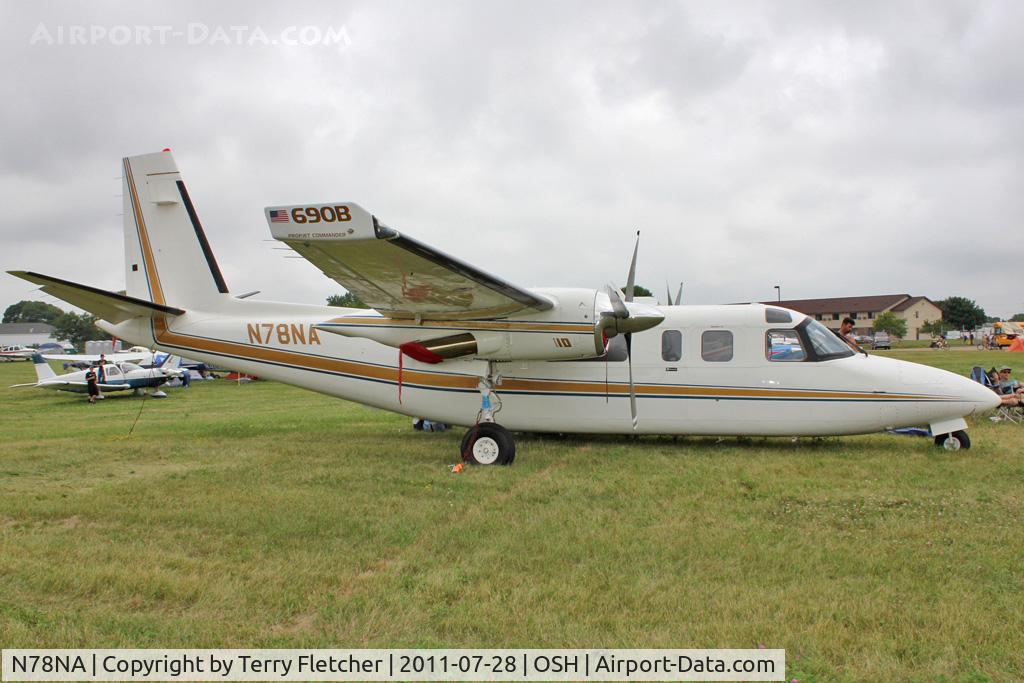 N78NA, 1977 Rockwell International 690B C/N 11401, Aircraft in the camping areas at 2011 Oshkosh