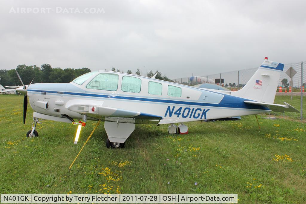 N401GK, 1986 Beech B36TC Bonanza C/N EA-459, Aircraft in the camping areas at 2011 Oshkosh