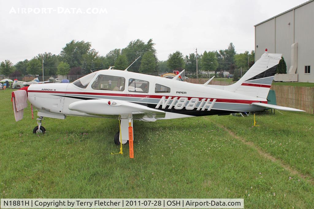 N1881H, 1977 Piper PA-28R-201 Cherokee Arrow III C/N 28R-7737015, Aircraft in the camping areas at 2011 Oshkosh