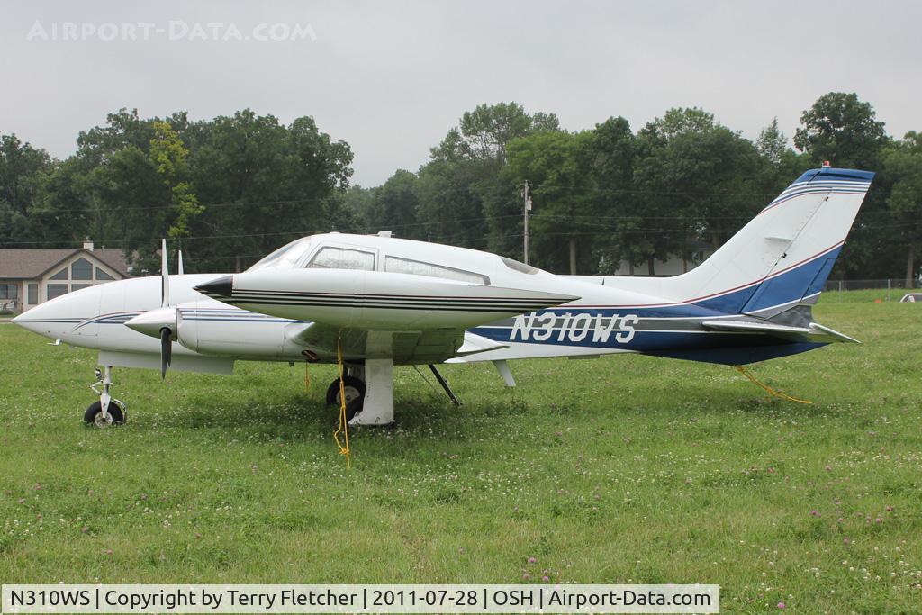 N310WS, 1975 Cessna 310R C/N 310R0612, Aircraft in the camping areas at 2011 Oshkosh