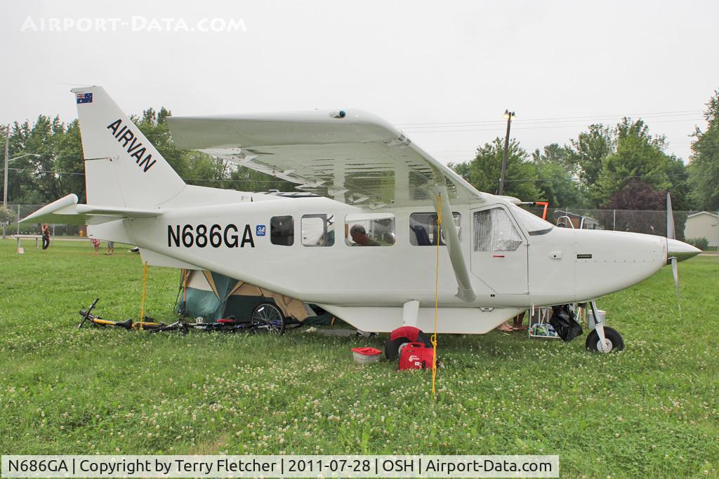 N686GA, 2006 Gippsland GA-8 Airvan C/N GA8-05-086, Aircraft in the camping areas at 2011 Oshkosh