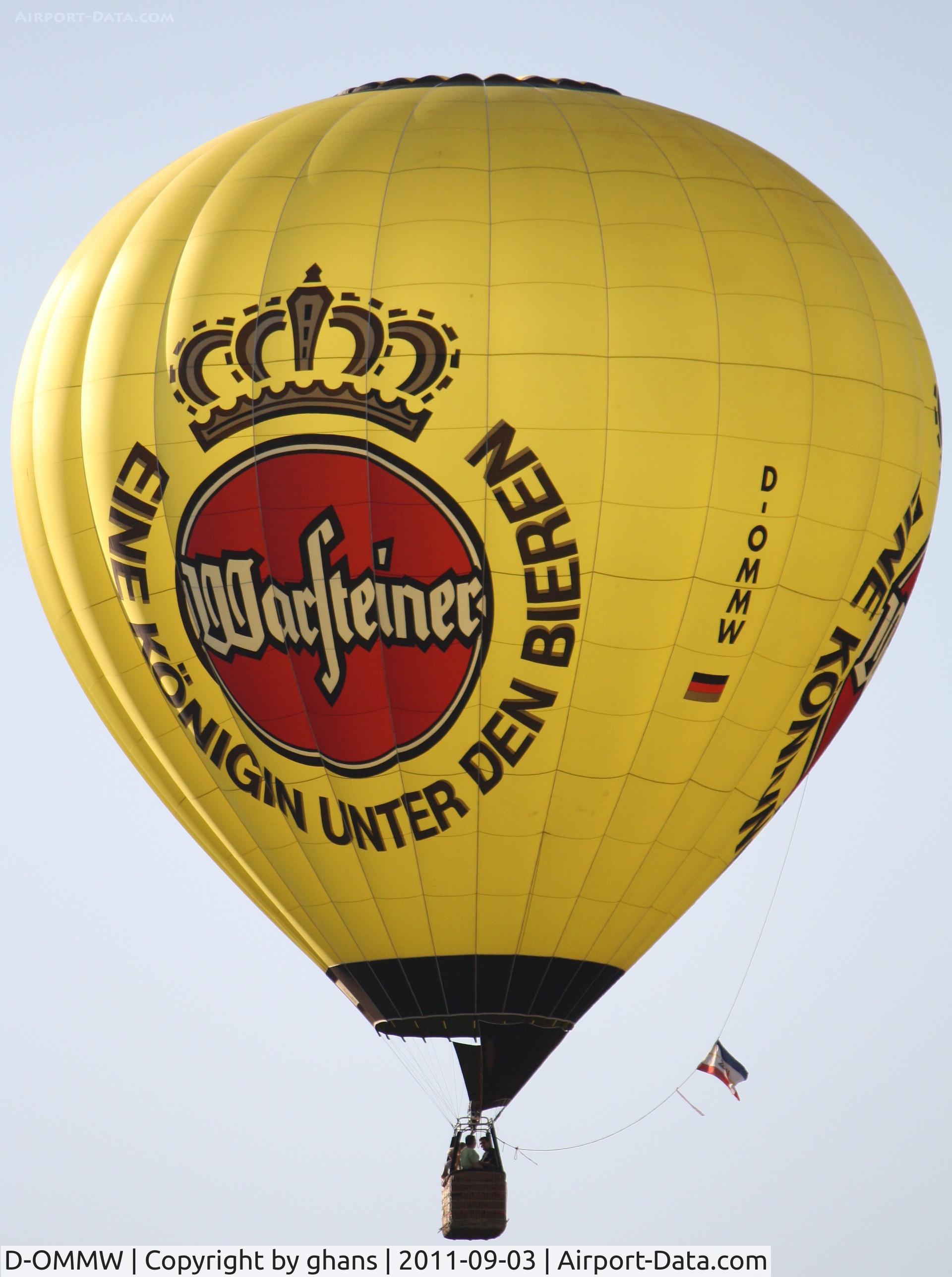 D-OMMW, 1999 Schroeder Fire Balloons G30/24 C/N 737, WIM 2011 Warsteiner