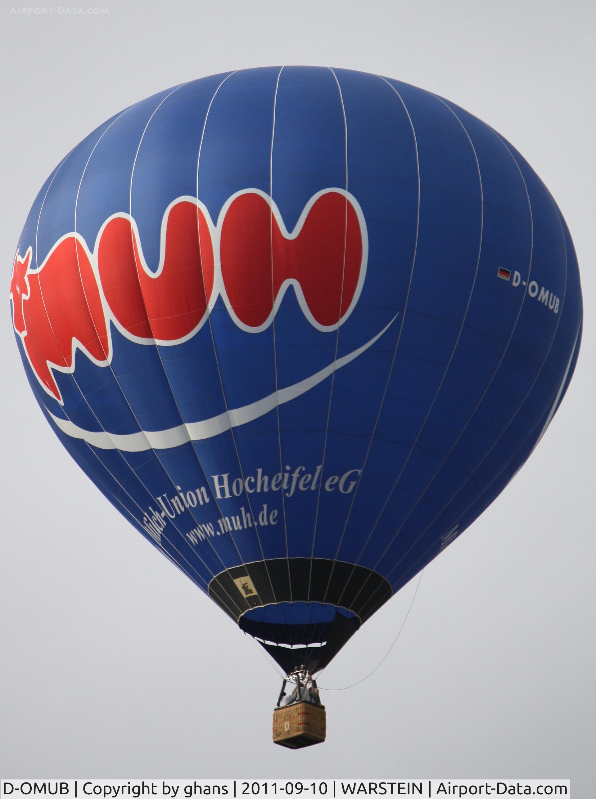 D-OMUB, 2003 Schroeder Fire Balloons G C/N 1029, WIM 2011 'Muh Milch-Union Hocheifel'