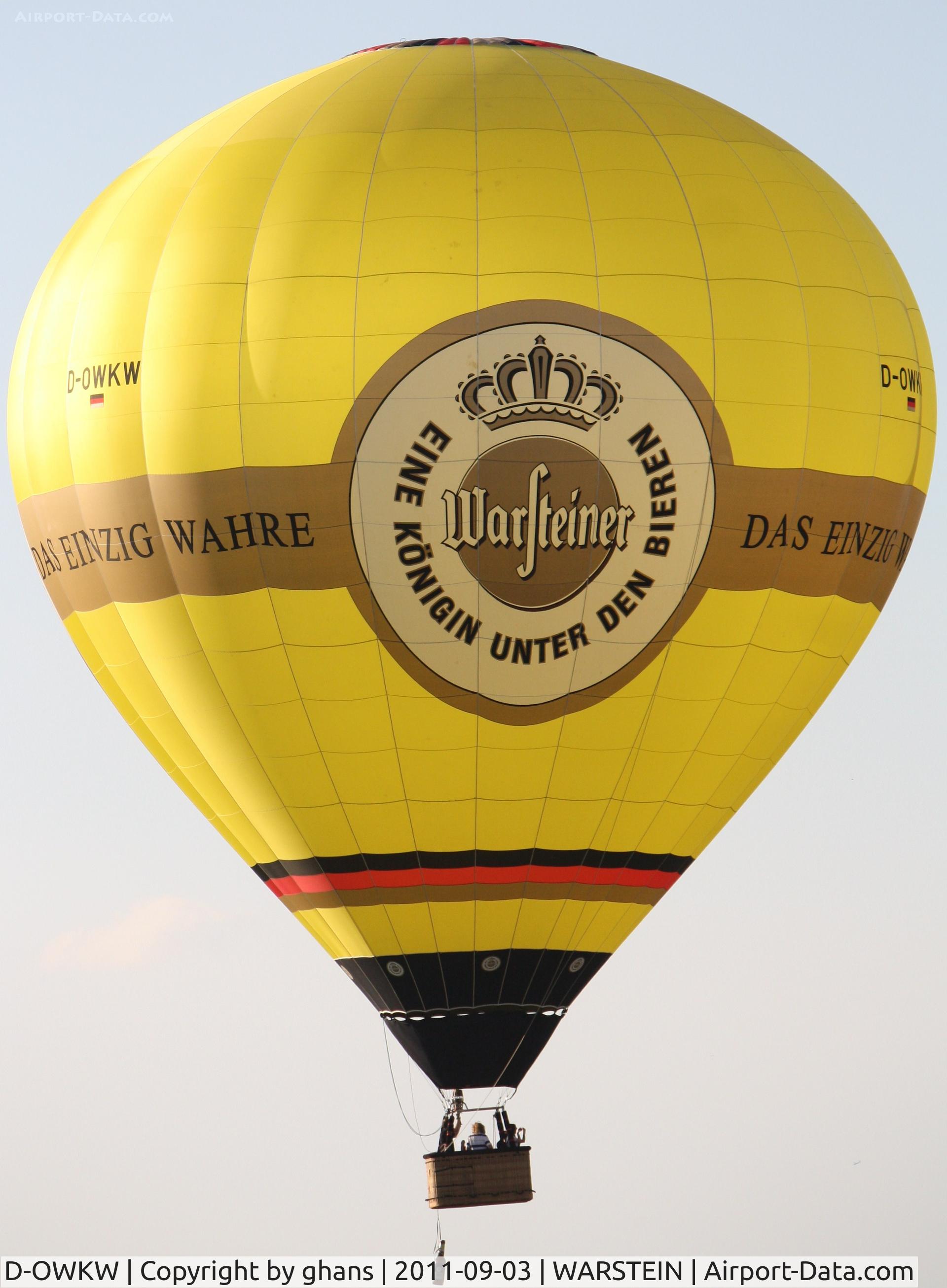 D-OWKW, 2010 Schroeder Fire Balloons G C/N 1401, WIM 2011 'Warsteiner'