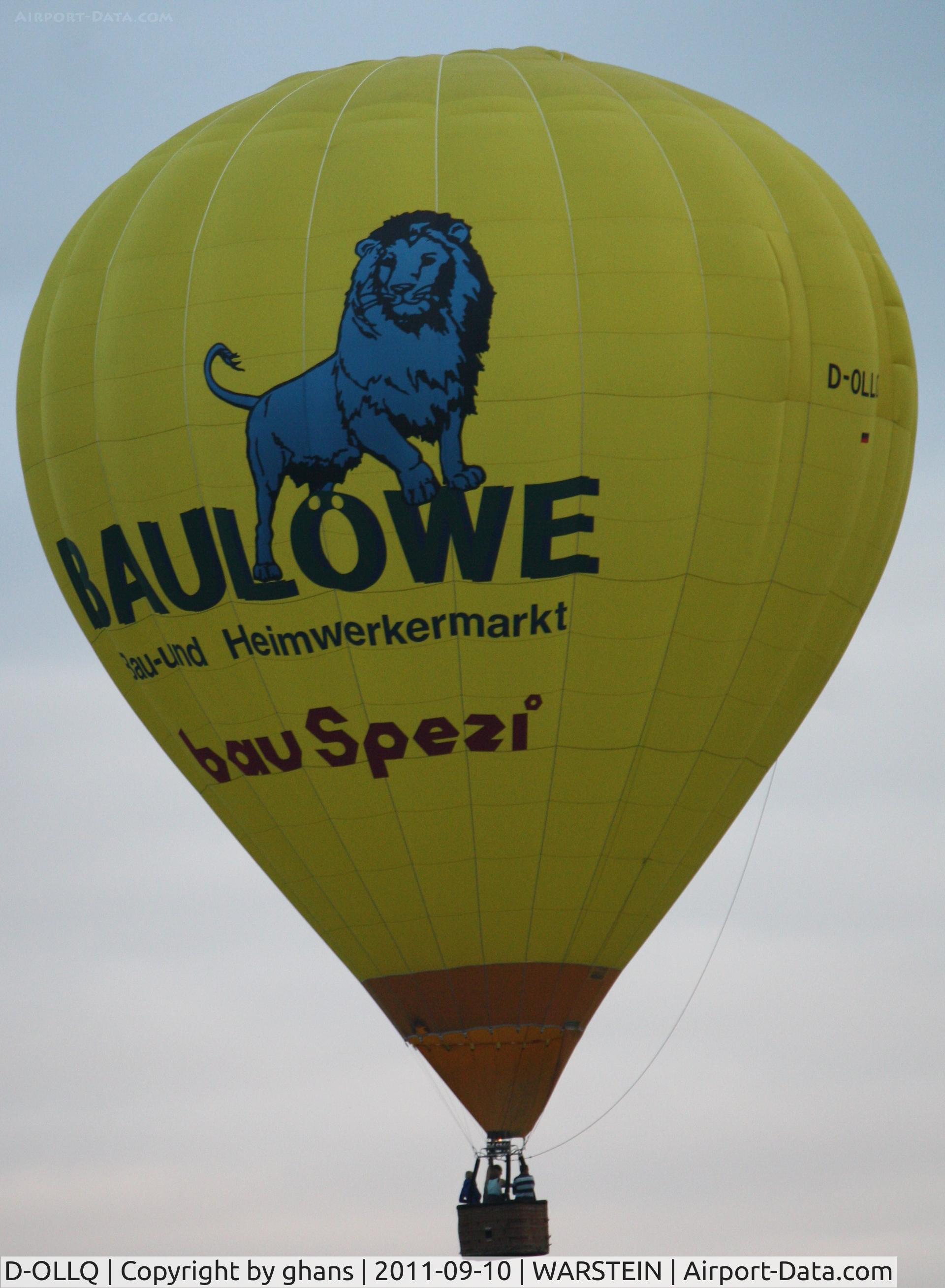 D-OLLQ, 1997 Thunder & Colt Balloons AX9-120 C/N 4012, WIM 2011 'Baulöwe'