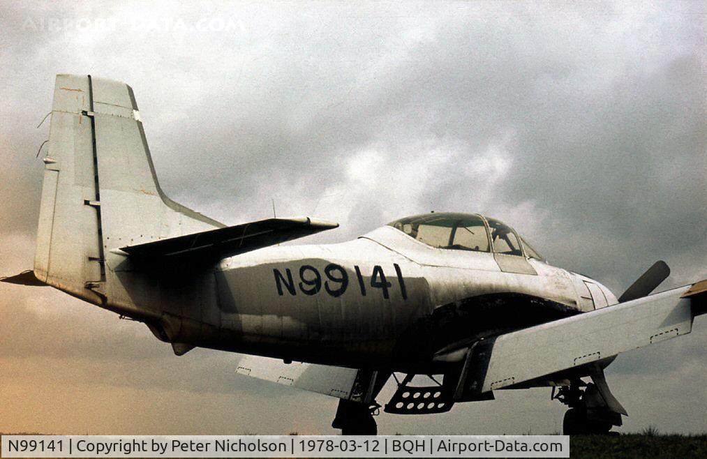 N99141, 1952 North American T-28C Trojan Trojan C/N 226-93, Former Zaire Air Force T-28C Trojan seen at Biggin Hill in the Spring of 1978 awaiting ferry flight to the United States.