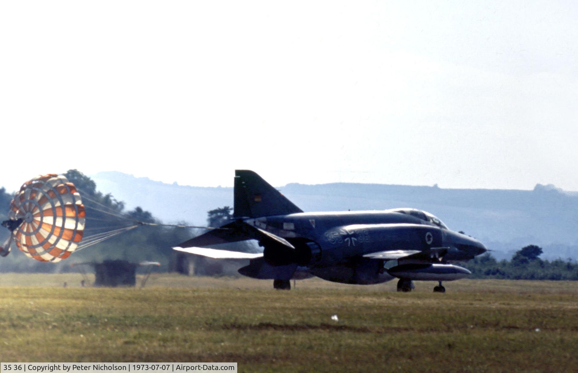 35 36, 1969 McDonnell Douglas RF-4E Phantom II C/N 4094, RF-4E Phantom of AKG-52 landing at the 1973 International Air Tattoo at RAF Greenham Common.