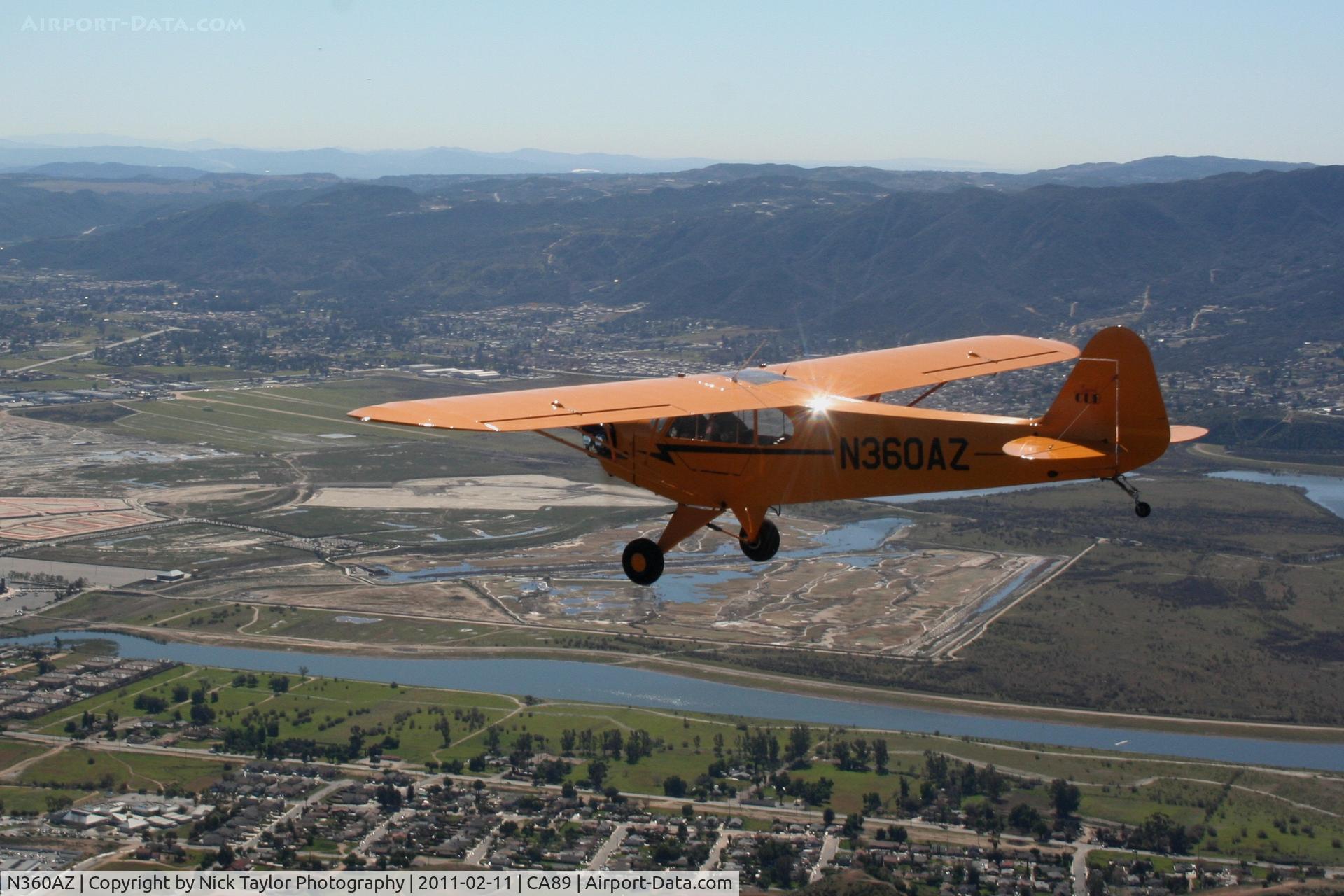 N360AZ, 2008 American Legend AL3 C/N AL-1122, Passing over Lake Elsinore