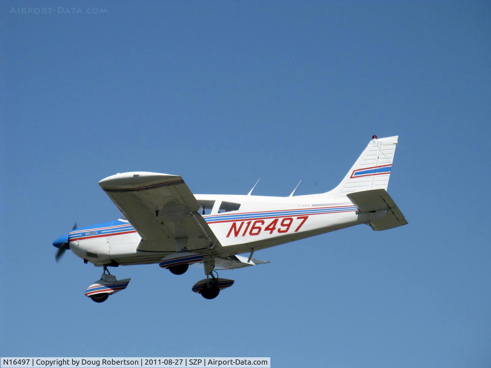 N16497, 1973 Piper PA-28-235 Cherokee Charger C/N 28-7310101, 1973 Piper PA-28-235 CHEROKEE CHARGER, Lycoming O-540-D4B5 235 Hp, on final Rwy 22