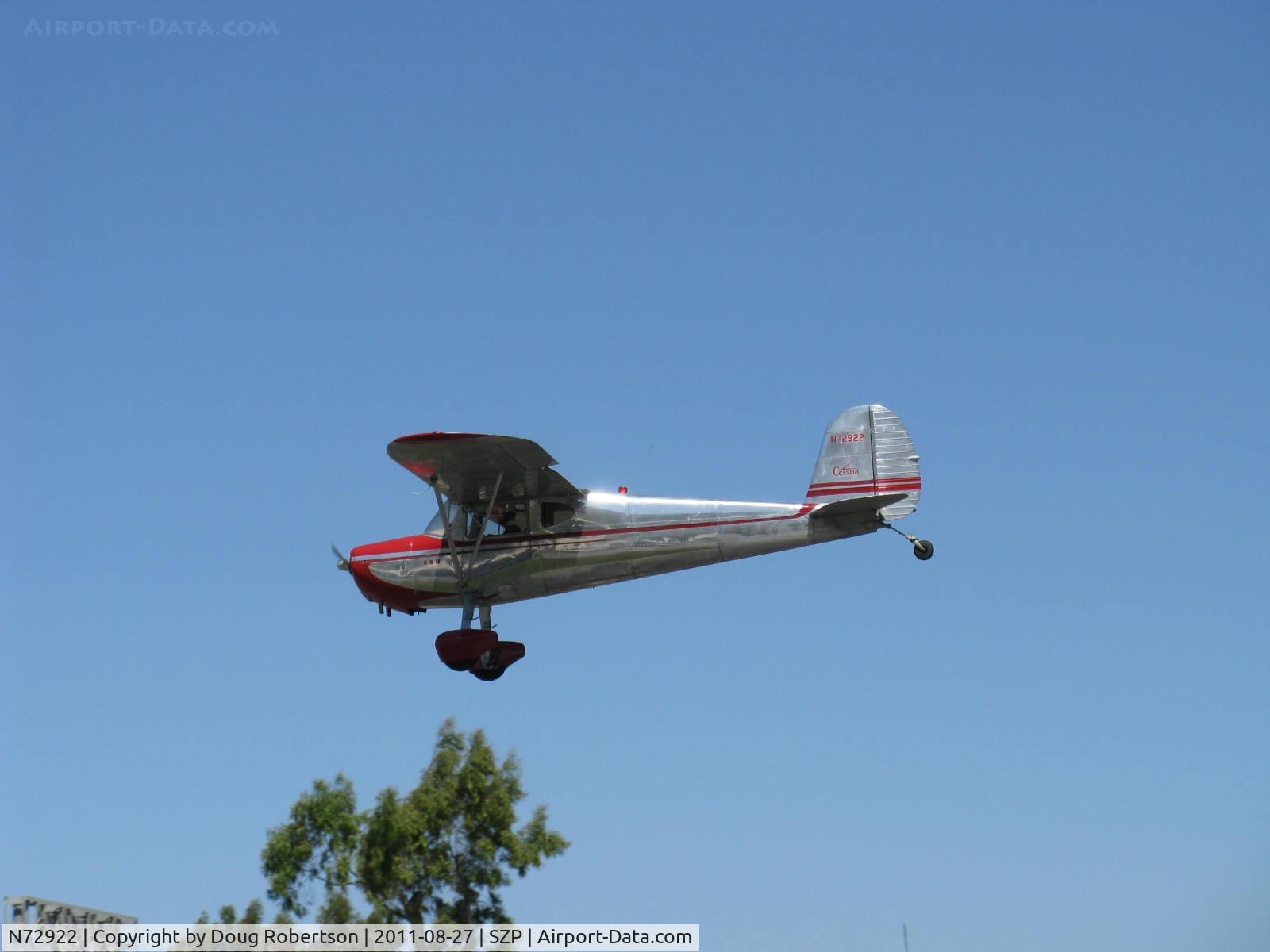 N72922, 1946 Cessna 140 C/N 10120, 1946 Cessna 140, Continental C85 85 Hp, on final Rwy 22