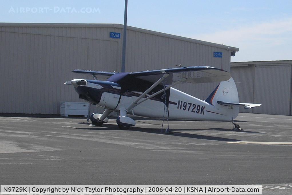 N9729K, 1947 Stinson 108-2 Voyager C/N 108-2729, Parked at John Wayne