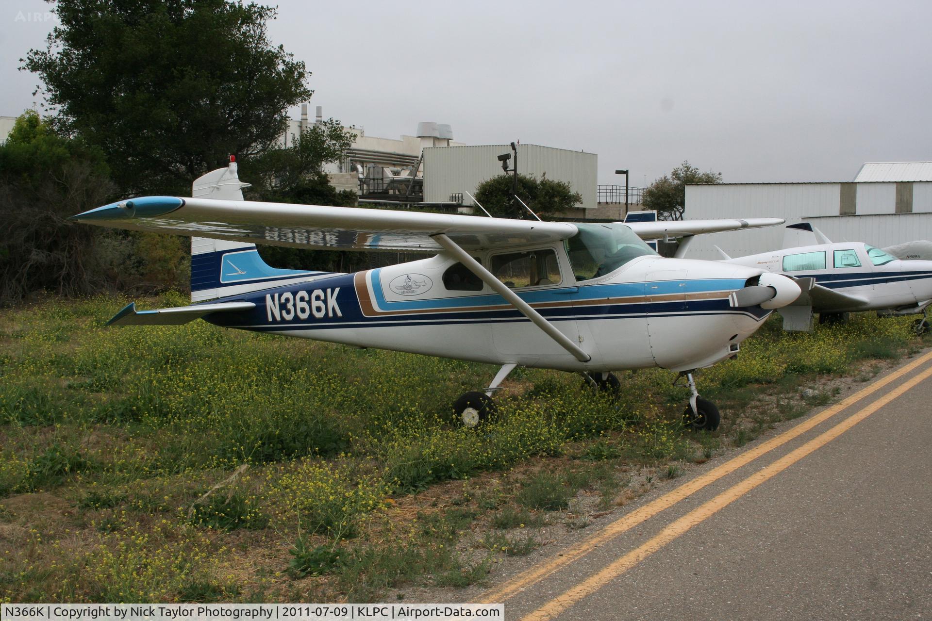 N366K, 1957 Cessna 182A Skylane C/N 34529, Parked on the south side