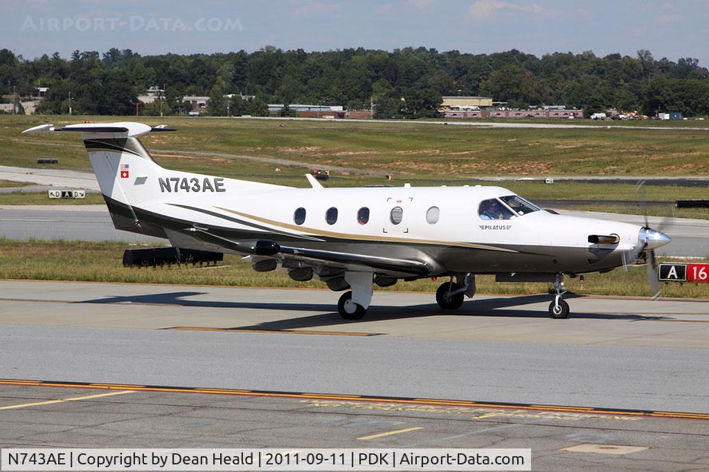 N743AE, 2006 Pilatus PC-12/47 C/N 743, N223EA LLC 2006 Pilatus PC-12/47 N743AE taxiing to RWY 2R for departure to Thomasville Regional Airport (KTVI).