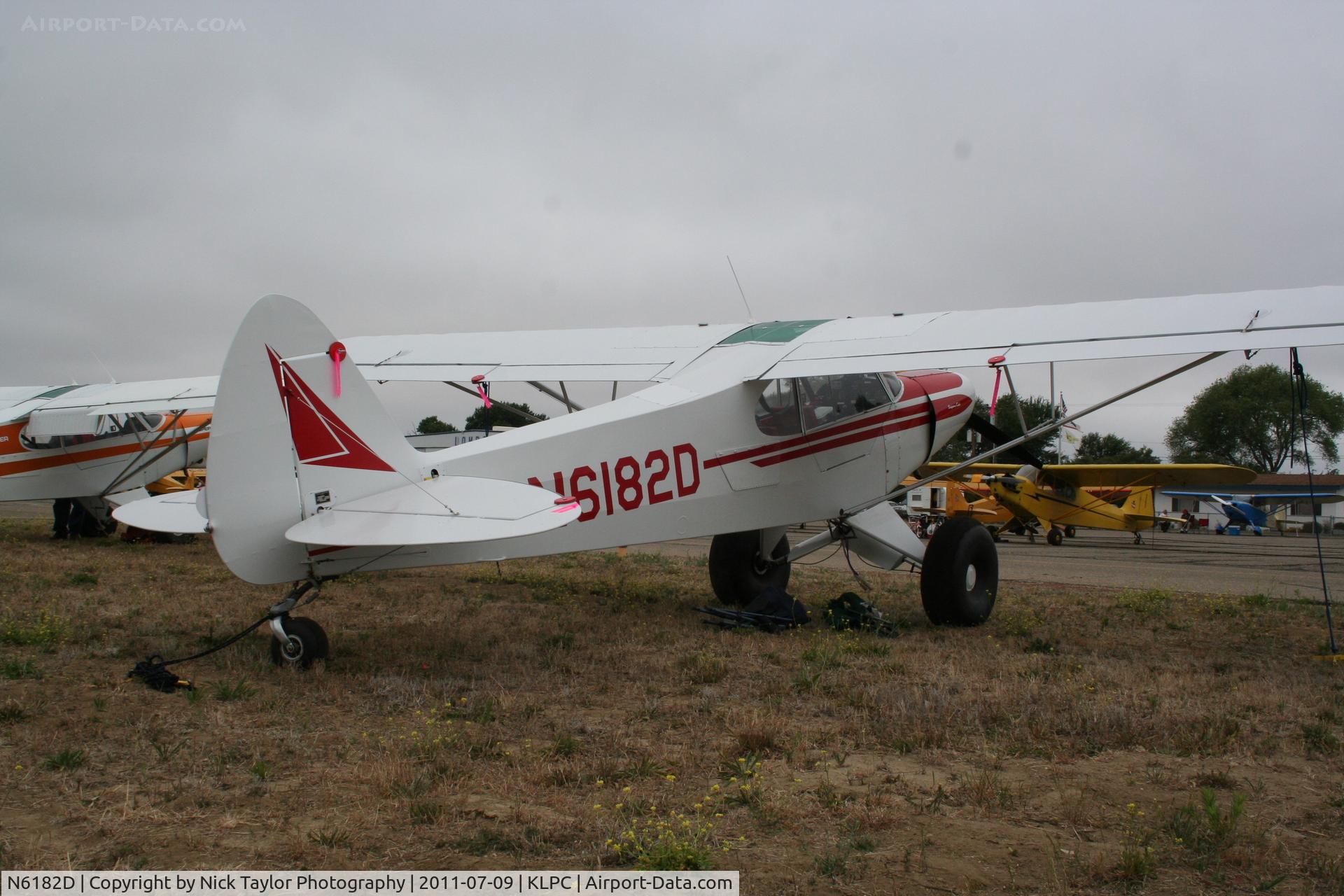 N6182D, 1957 Piper PA-18 C/N 18-5469, Lompoc Piper Cub fly in 2011