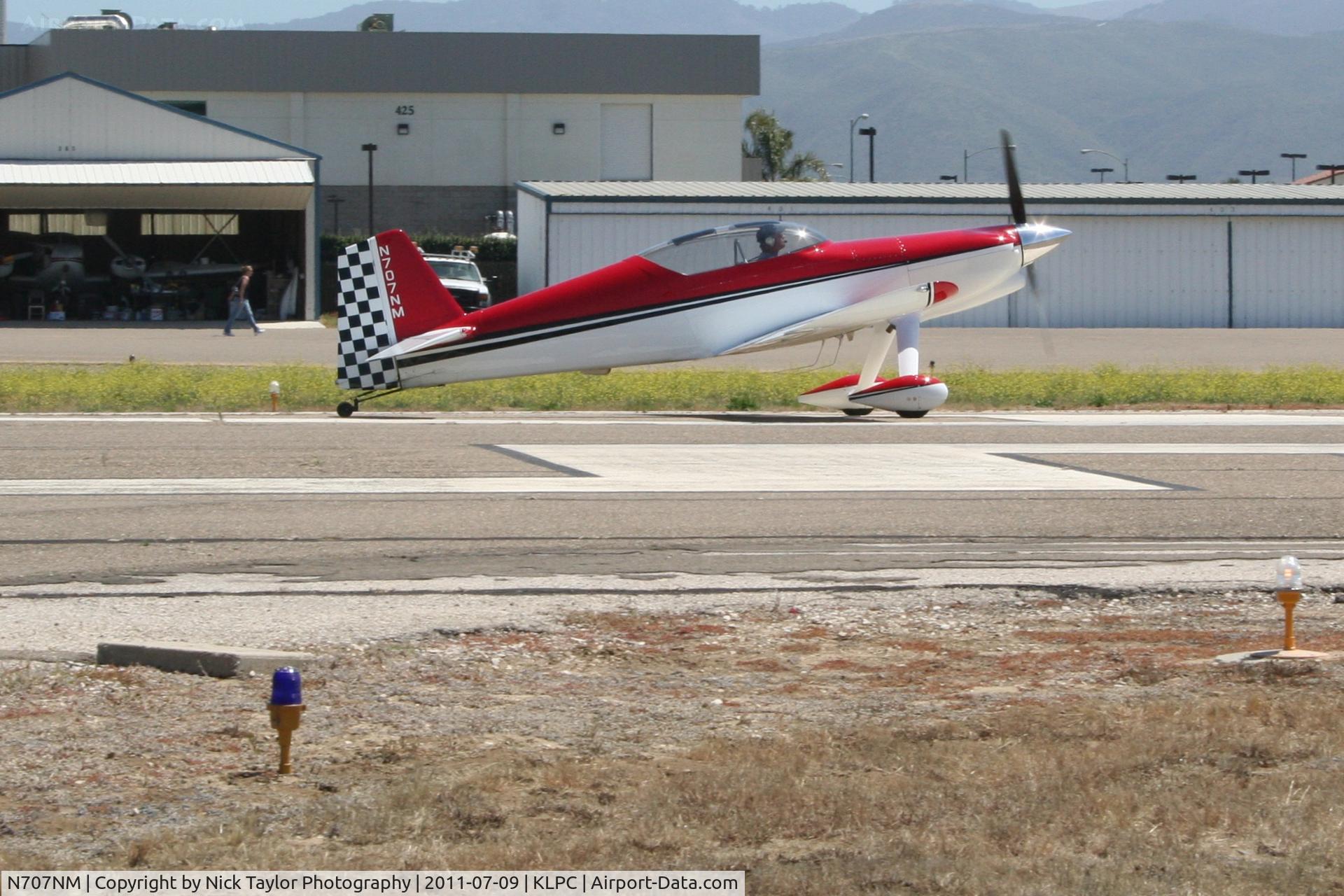 N707NM, 2003 Harmon Rocket II C/N 124, Lompoc Piper Cub fly in 2011