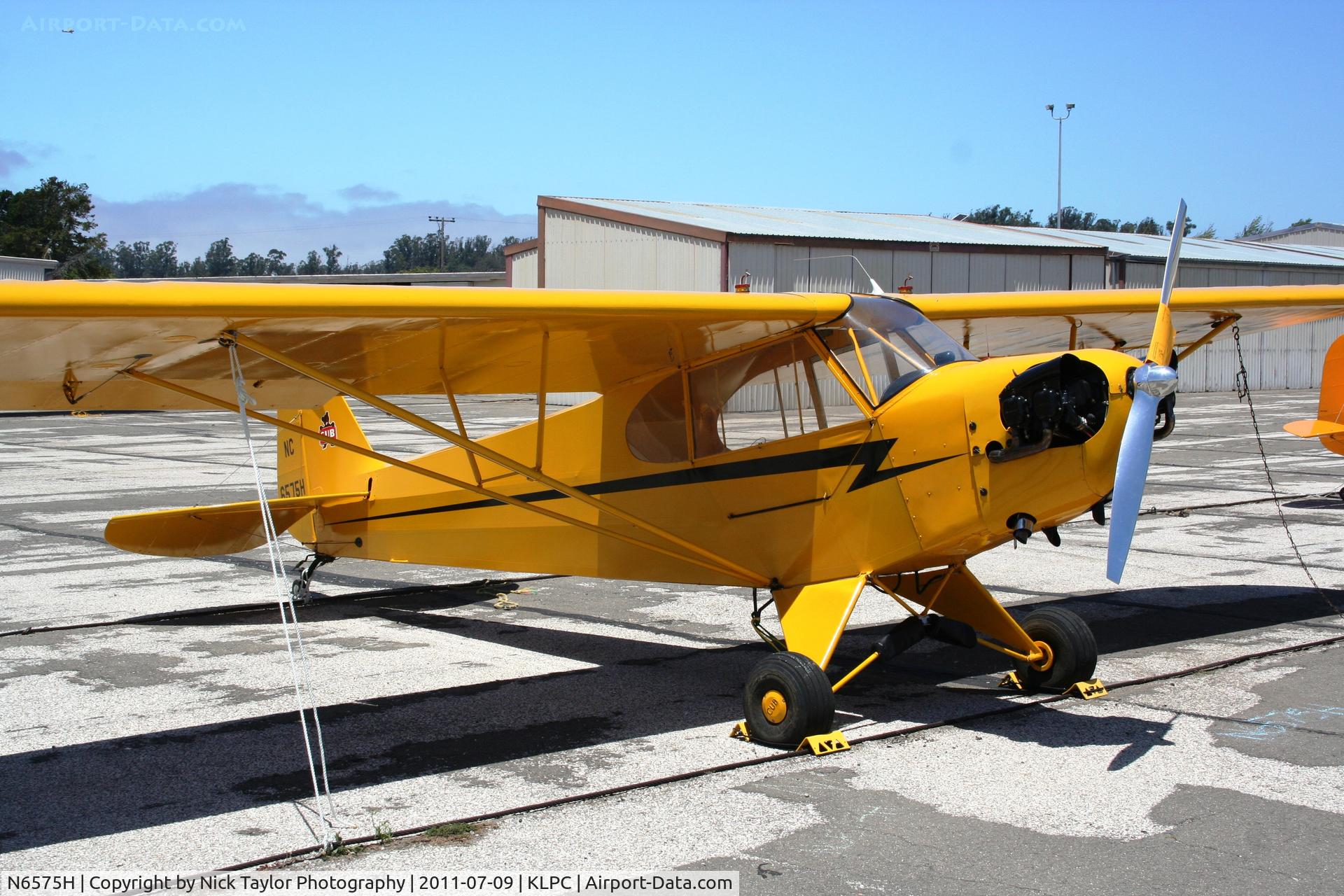 N6575H, 1946 Piper J3C-65 Cub C/N 19767, Lompoc Piper Cub fly in 2011