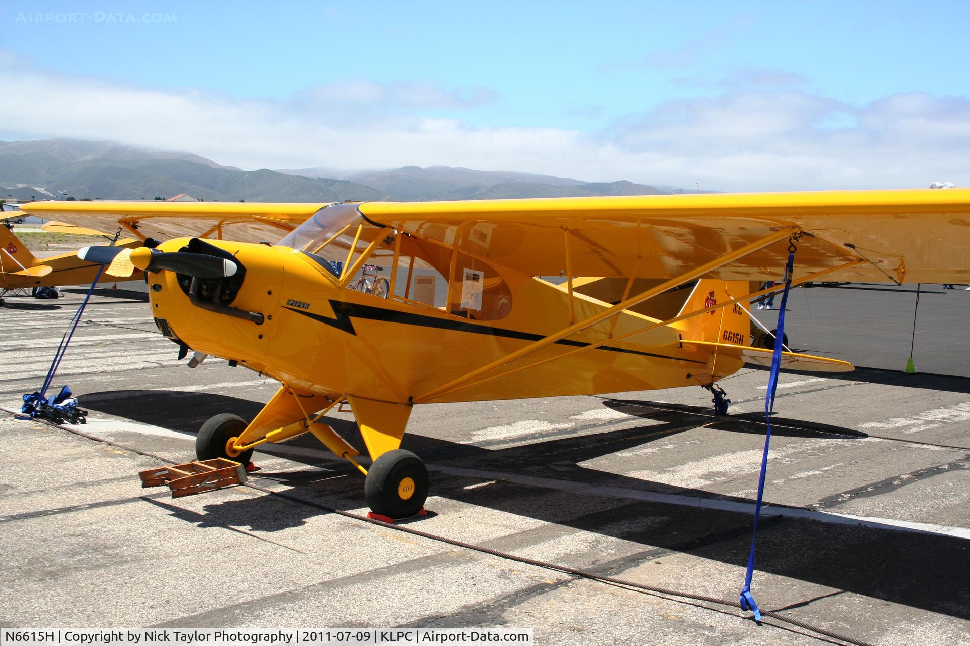 N6615H, Piper J3C-65 Cub C/N 19813, Lompoc Piper Cub fly in 2011