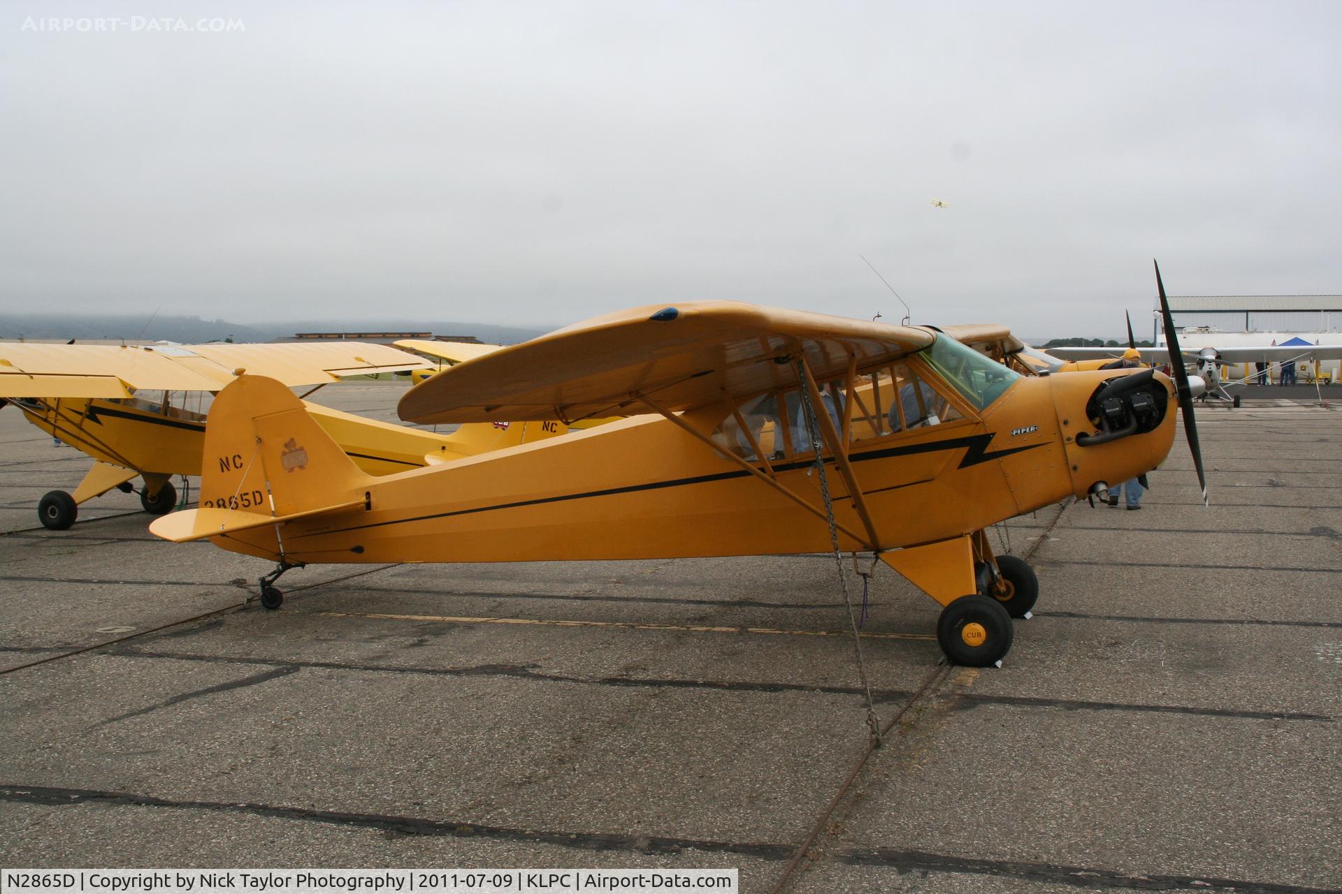 N2865D, 1961 Piper J3C-65 Cub C/N 13505, Lompoc Piper Cub fly in 2011
