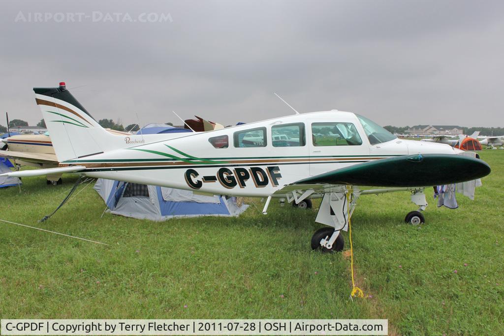 C-GPDF, 1975 Beech B24R Sierra C/N MC-322, Aircraft in the camping areas at 2011 Oshkosh